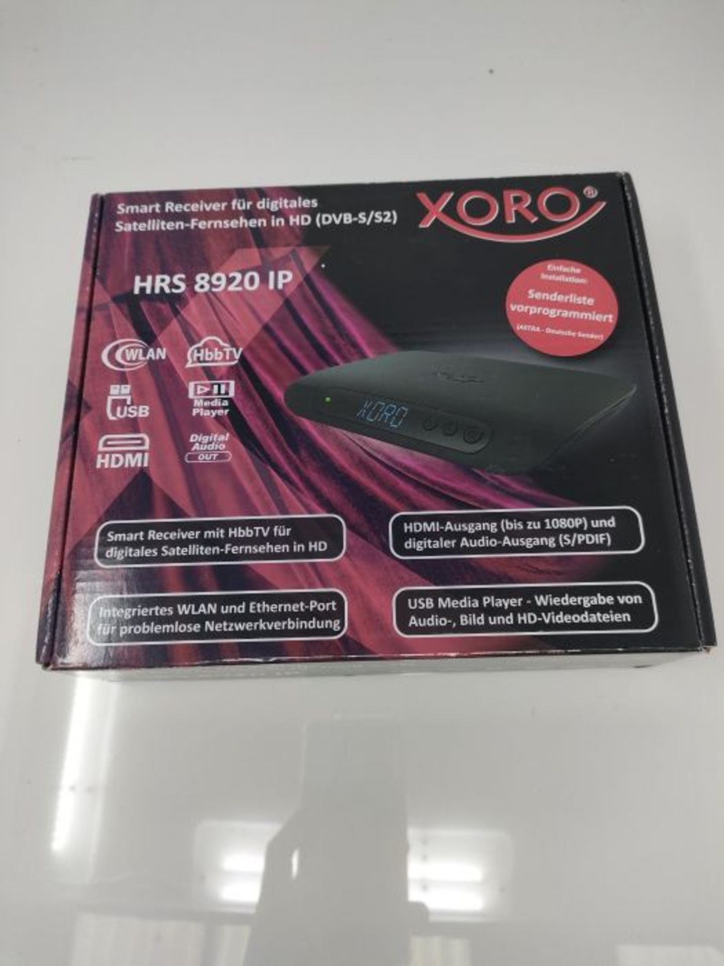 RRP ?65.00 Xoro HRS 8920 IP digitaler Satelliten-Receiver mit LAN Anschluss (HDTV, DVB-S2, HbbTV,