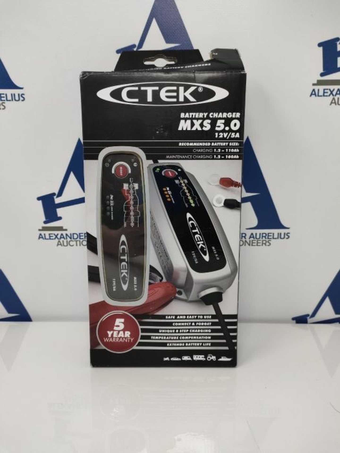 RRP £70.00 CTEK MXS 5.0 Battery Charger with Automatic Temperature Compensation - Image 2 of 3