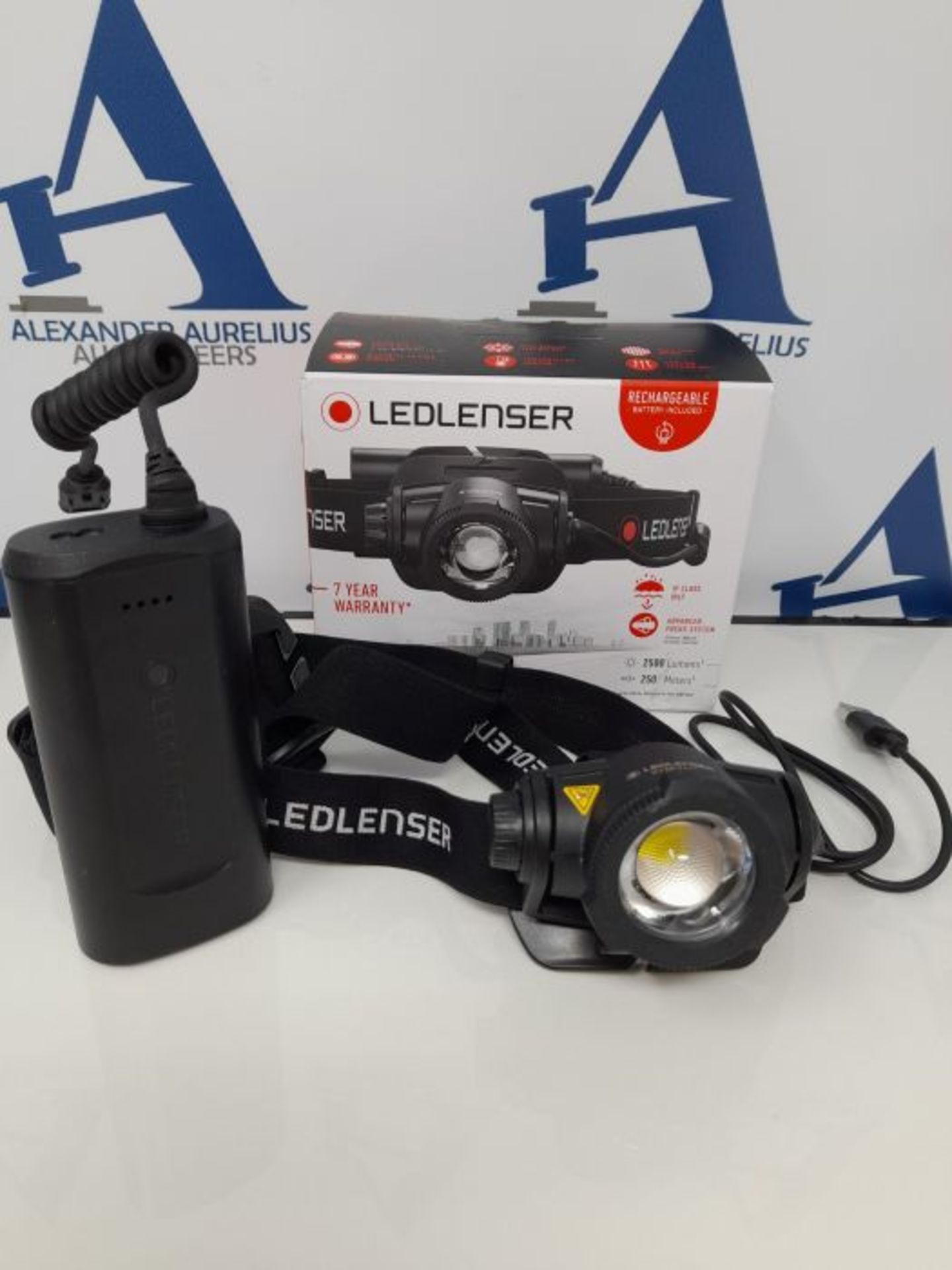 RRP £106.00 Ledlenser 502123 Rechargeable Headtorch Head lamp, Black - Image 2 of 3