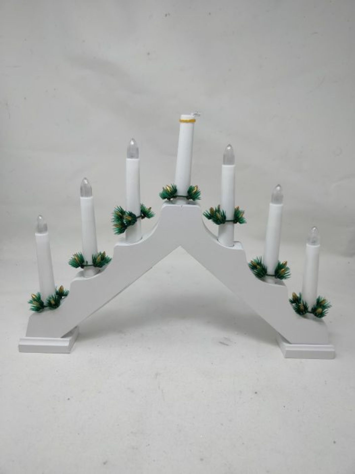 com-four® LED candle arch as Christmas lighting - candle bridge with 7 LEDs - light a - Image 3 of 3