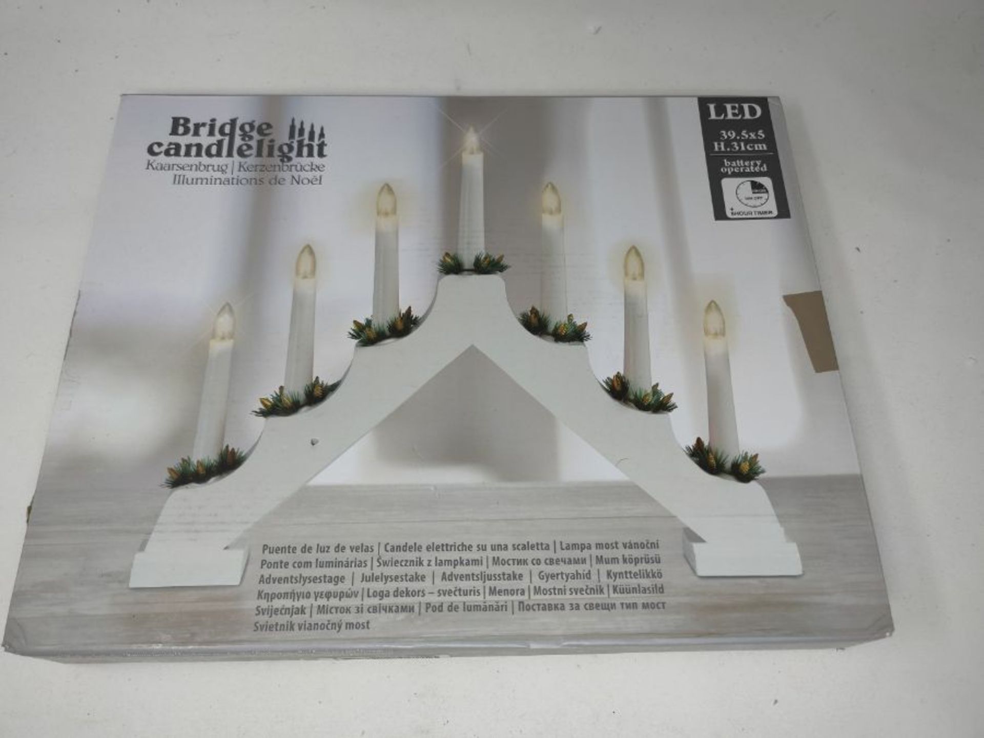 com-four® LED candle arch as Christmas lighting - candle bridge with 7 LEDs - light a - Image 2 of 3