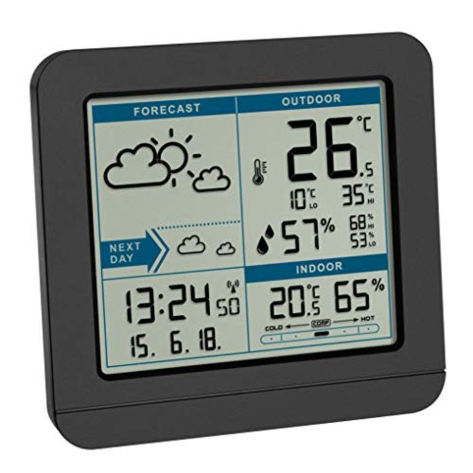 TFA Dostmann SKY Funk-Wetterstation, 35.1152.01,Wetterstation Funk mit AuÃxensensor,