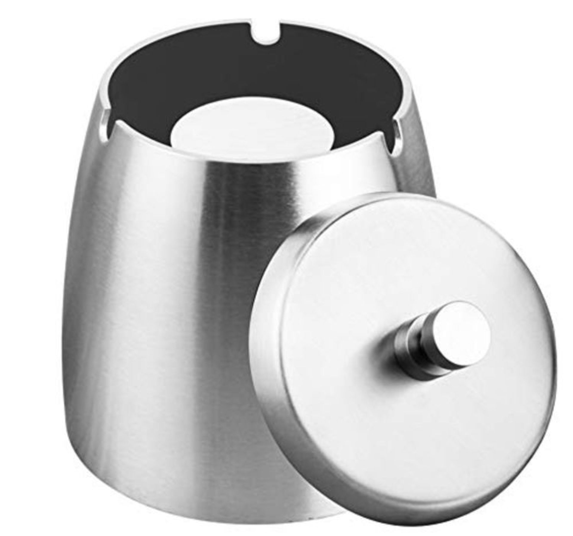 Vinor ashtray with lid, stainless steel ashtray for outdoor use.