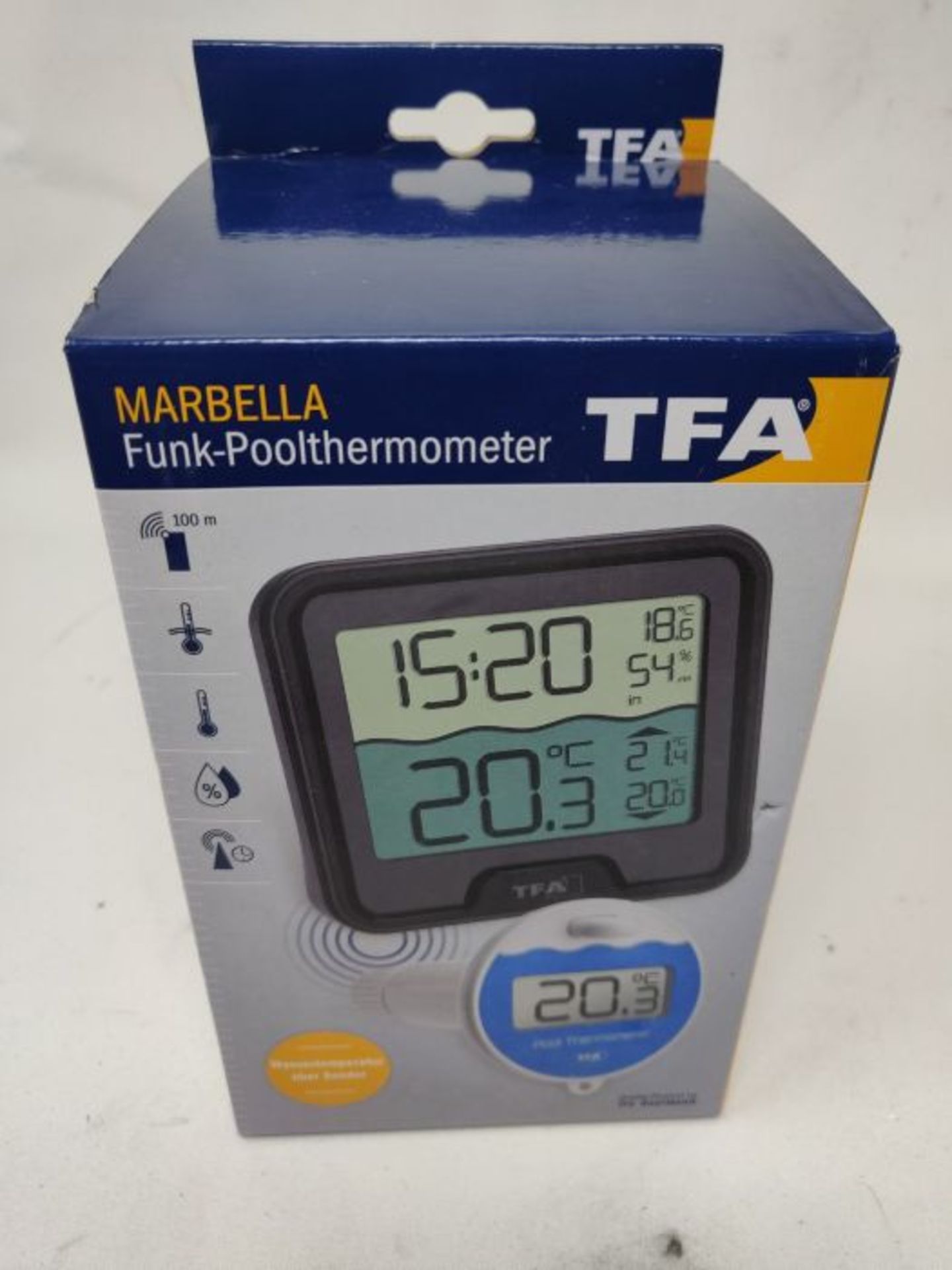 TFA Dostmann Marbella Funk-Poolthermometer, schwarz, L110 x B110 x H210 mm - Image 2 of 3