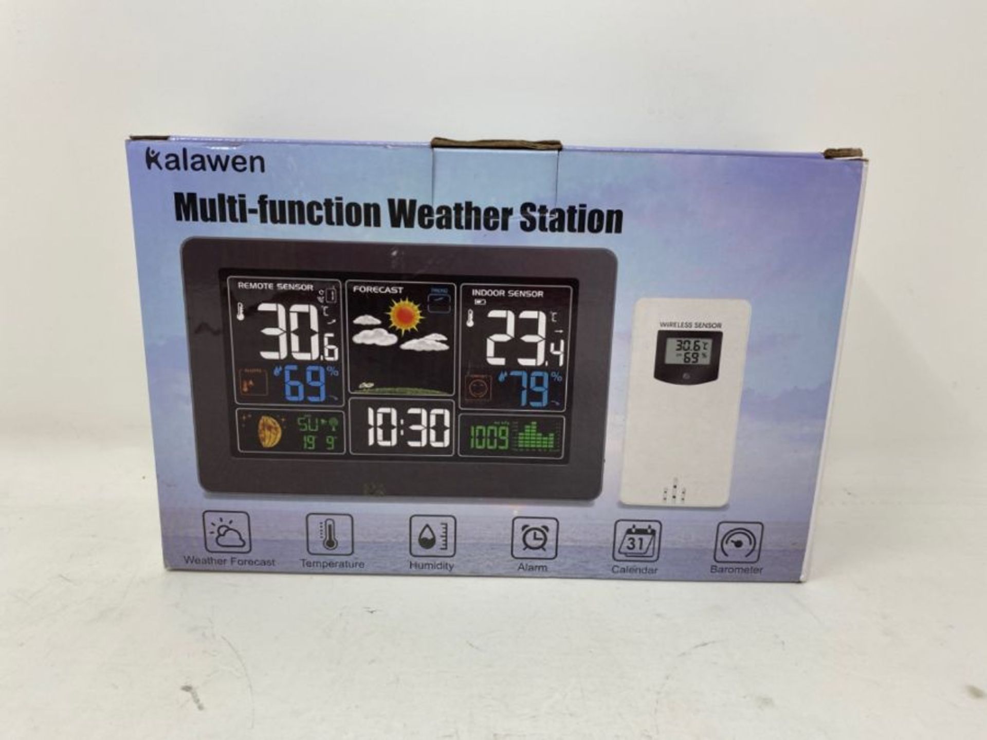 Kalawen Weather Station with Outdoor Sensor Indoor and Outdoor 9-IN-1 Wireless Digital - Image 2 of 3