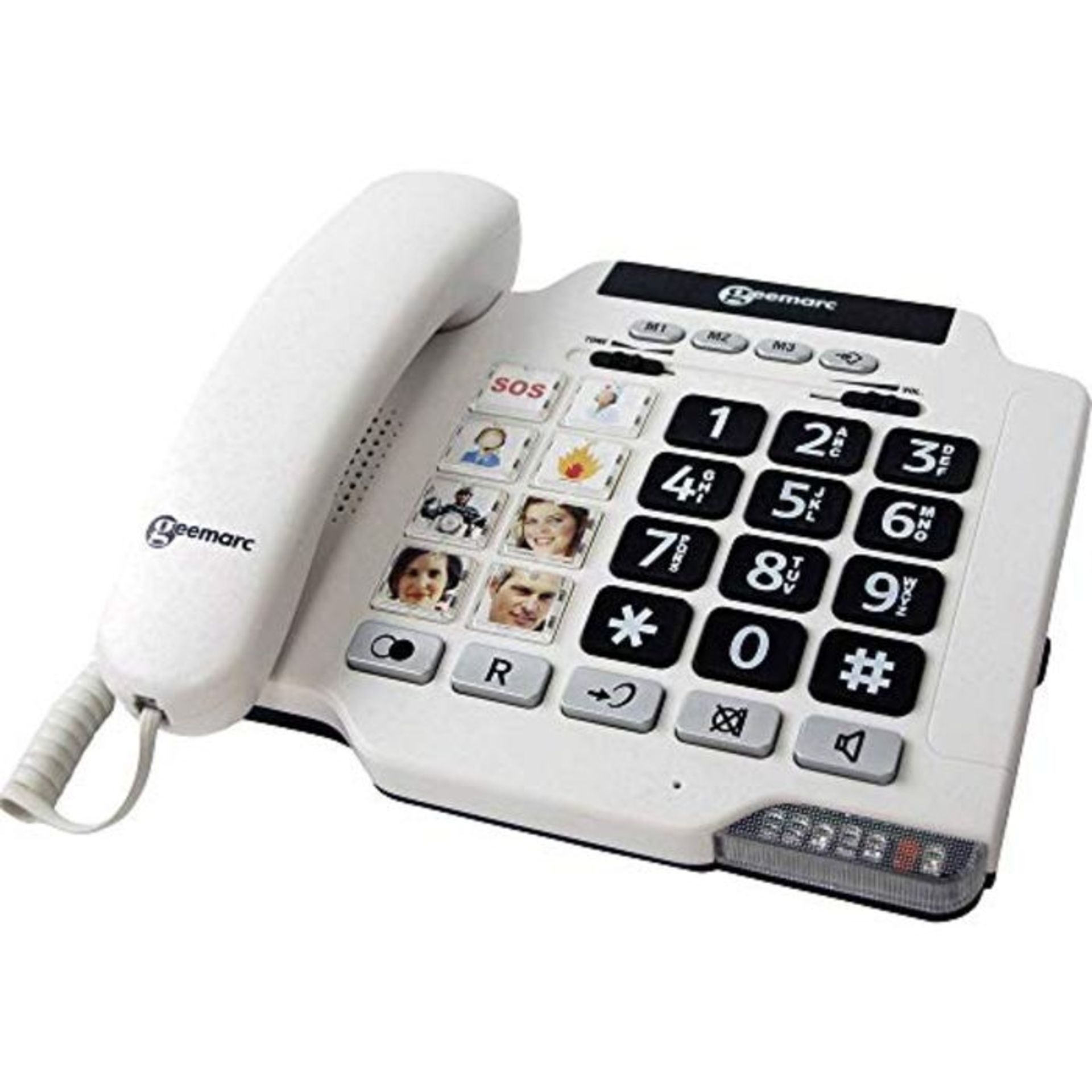 Geemarc PHTOTPHONE 100 corded seniors phone photo buttons white