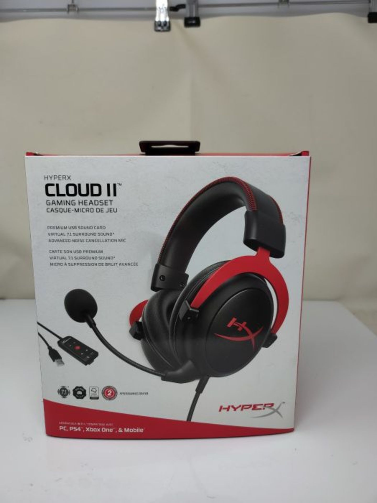 RRP £87.00 HyperX KHX-HSCP-RD Cloud II - Casque Gaming avec Micro pour PC/PS4/Mac, Rouge - Image 2 of 3