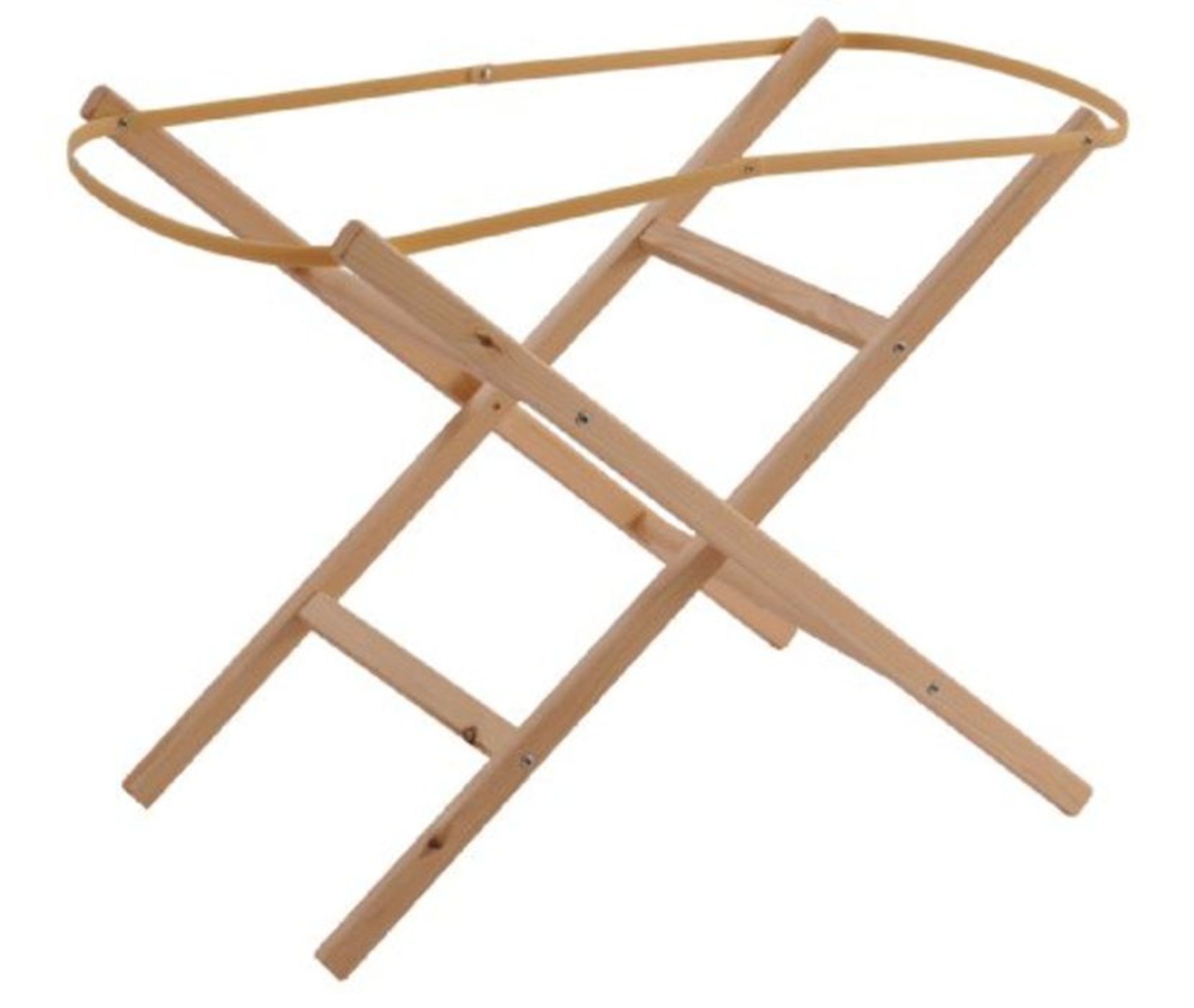 Clair de Lune Ready Assembled Wooden Folding Moses Basket Stand (Natural)