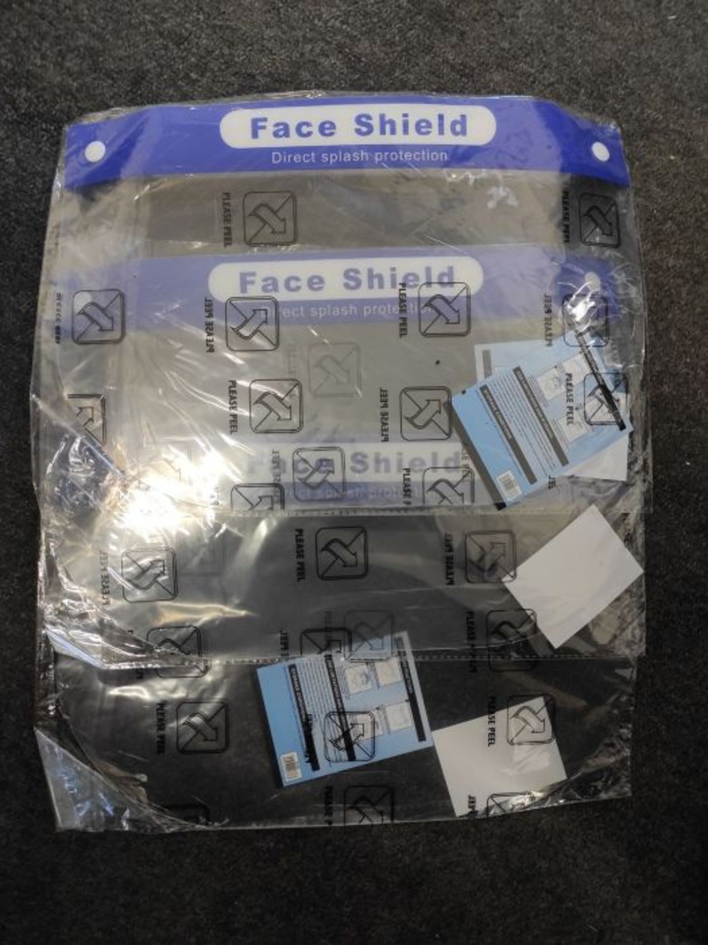 KEPLIN 5pk Transparent Face Safety Shield Full Protection Cap Wide Visor, Quick & Easy - Image 2 of 2