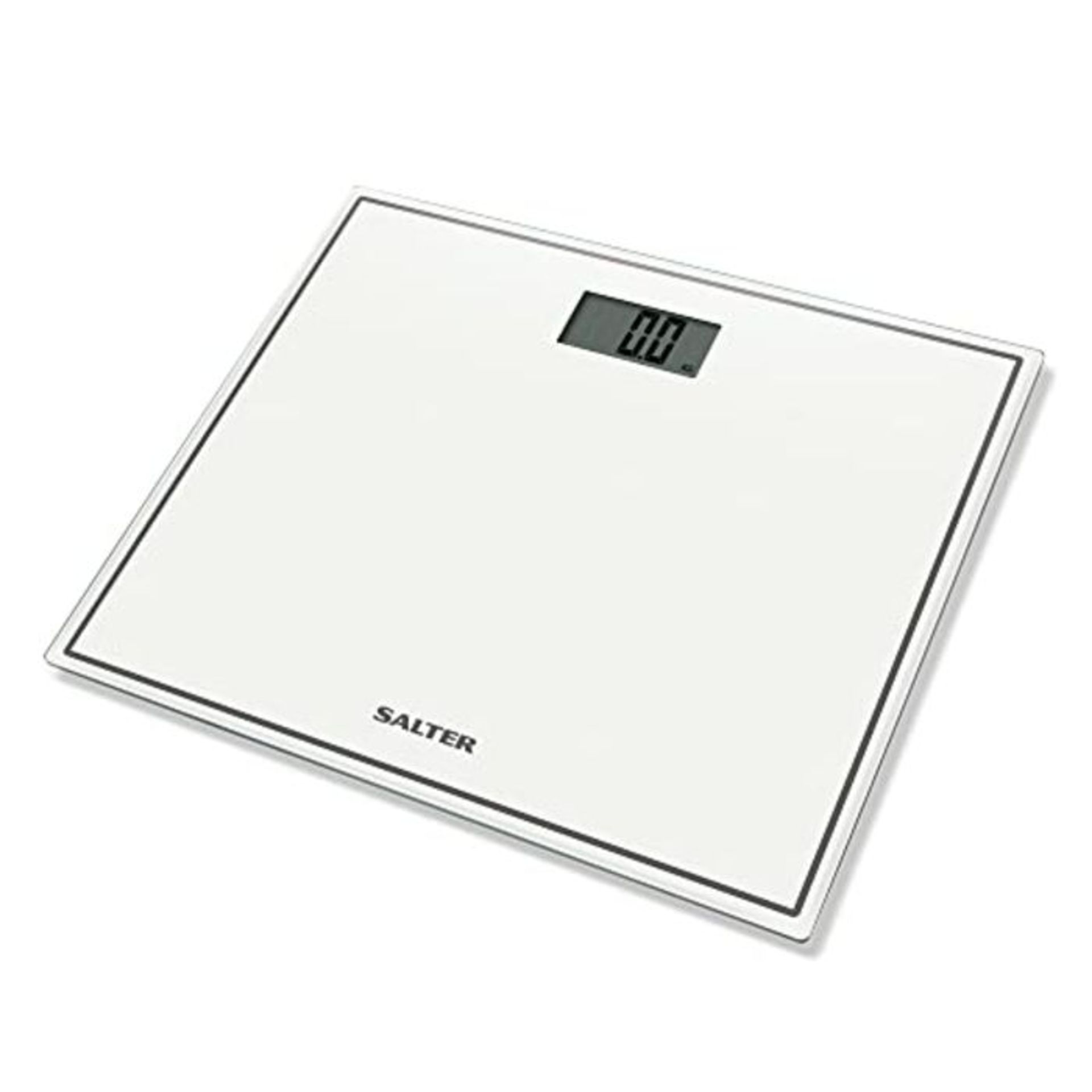 Salter Compact Digital Bathroom Scales - Toughened Glass, Measure Body Weight Metric /