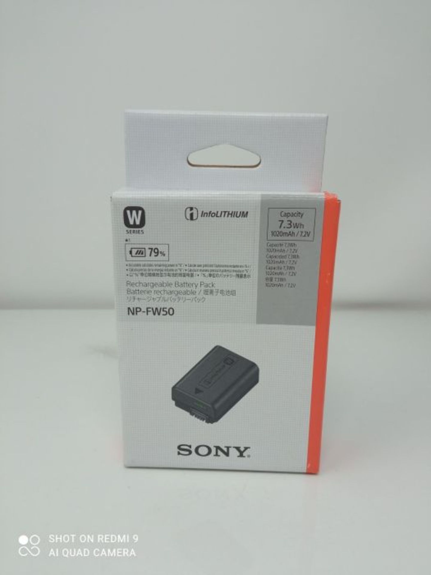 RRP £53.00 Sony NP-FW50 W-Serie Lithium Akku passend fÃ¼r Alpha und NEX Kameras (A7RM2, A7SM2, - Image 2 of 3