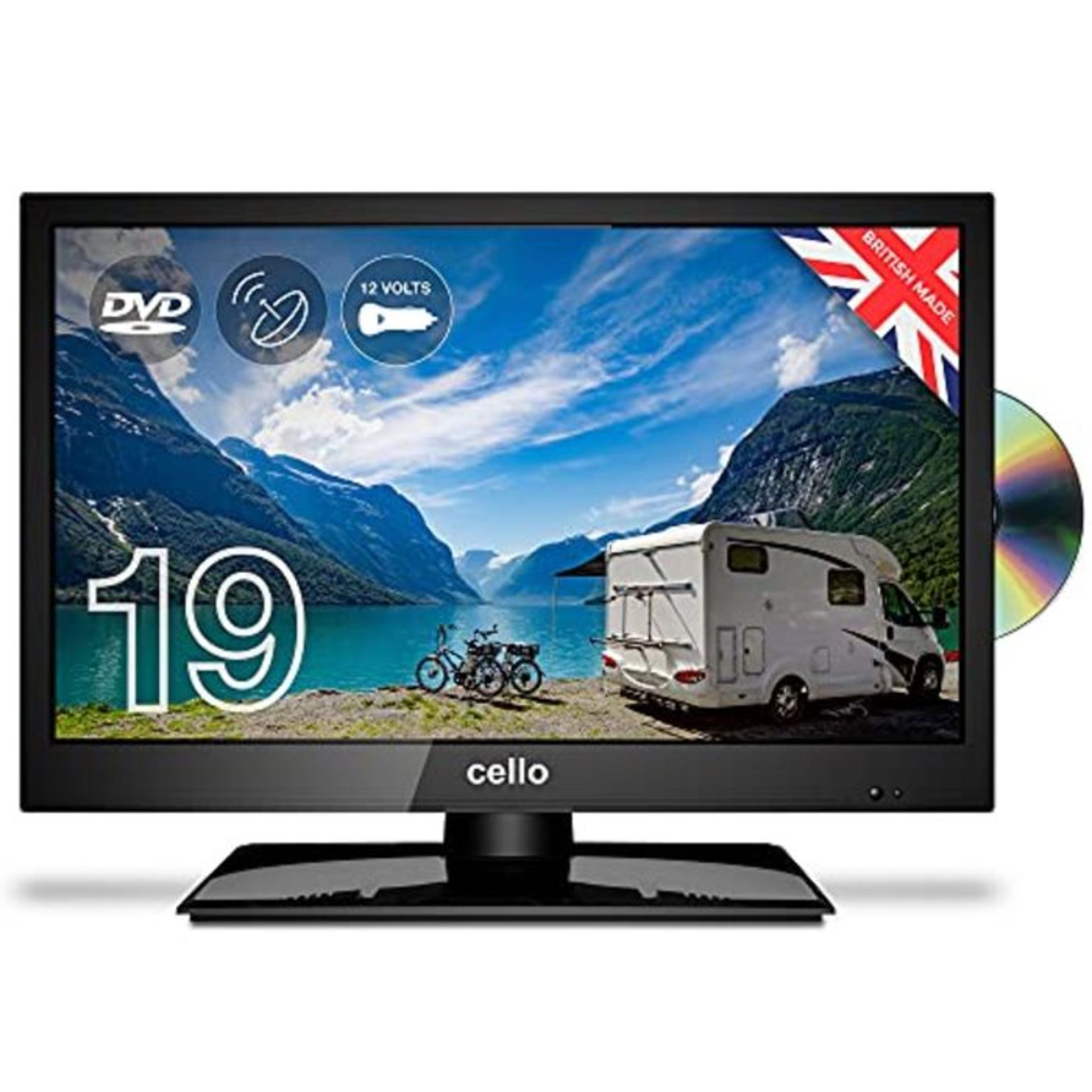 RRP £189.00 Cello ZSF0291 12 volt 19" inch LED TV/DVD Freeview HD with Satellite Receiver | 2020 M