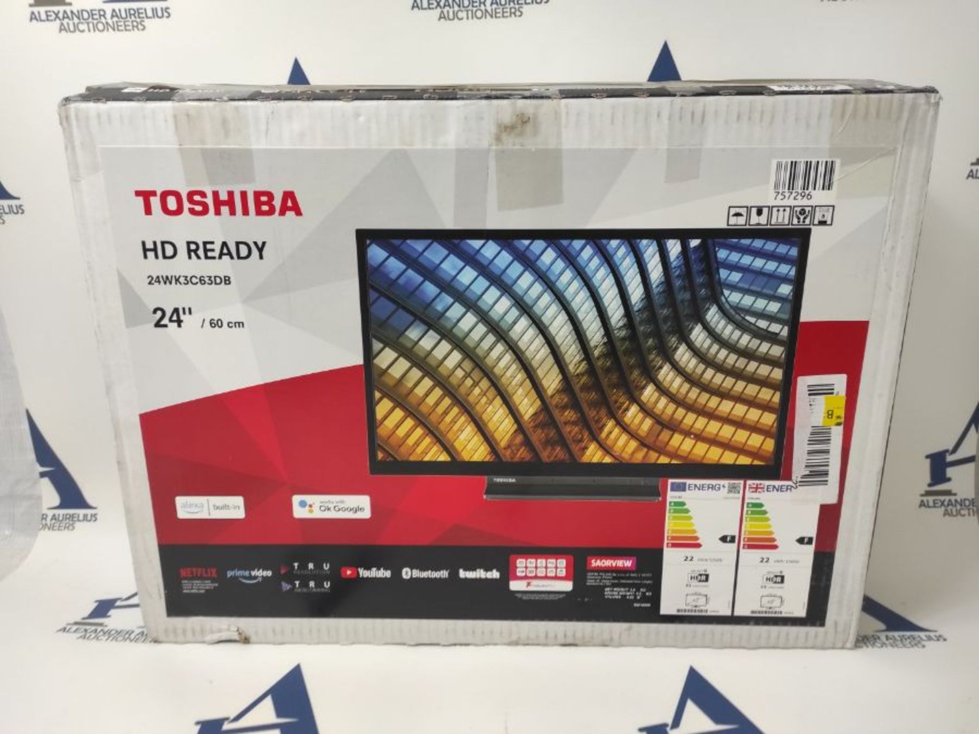 RRP £149.00 Toshiba 24WK3C63DB 24-inch, HD Ready, Freeview Play, Smart TV, Alexa Built-in (2021 Mo - Image 2 of 3