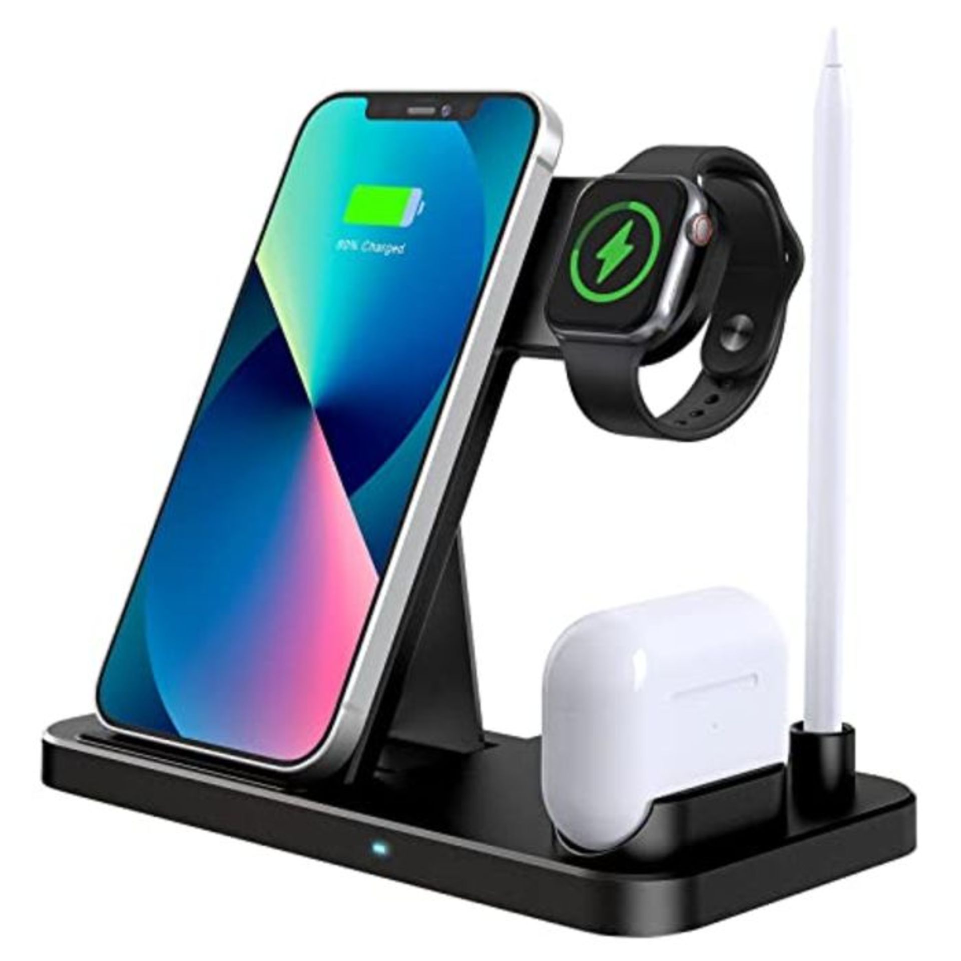 LECHLY Wireless Charger, 4 in 1 Induktive ladestation Kompatibel mit iPhone 13/12/12 P