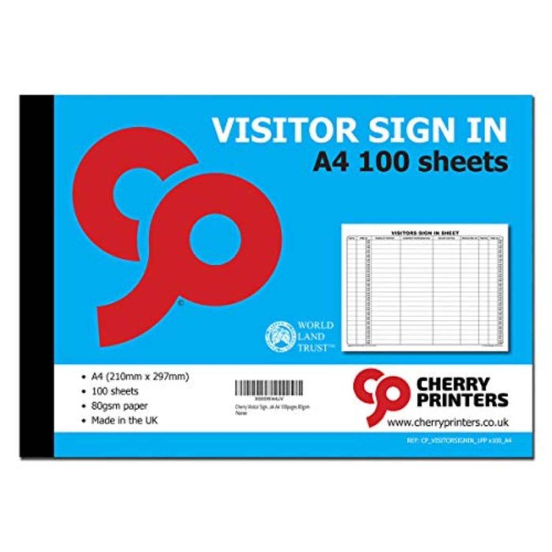 Cherry Visitor Sign in Book A4 100pages 80gsm