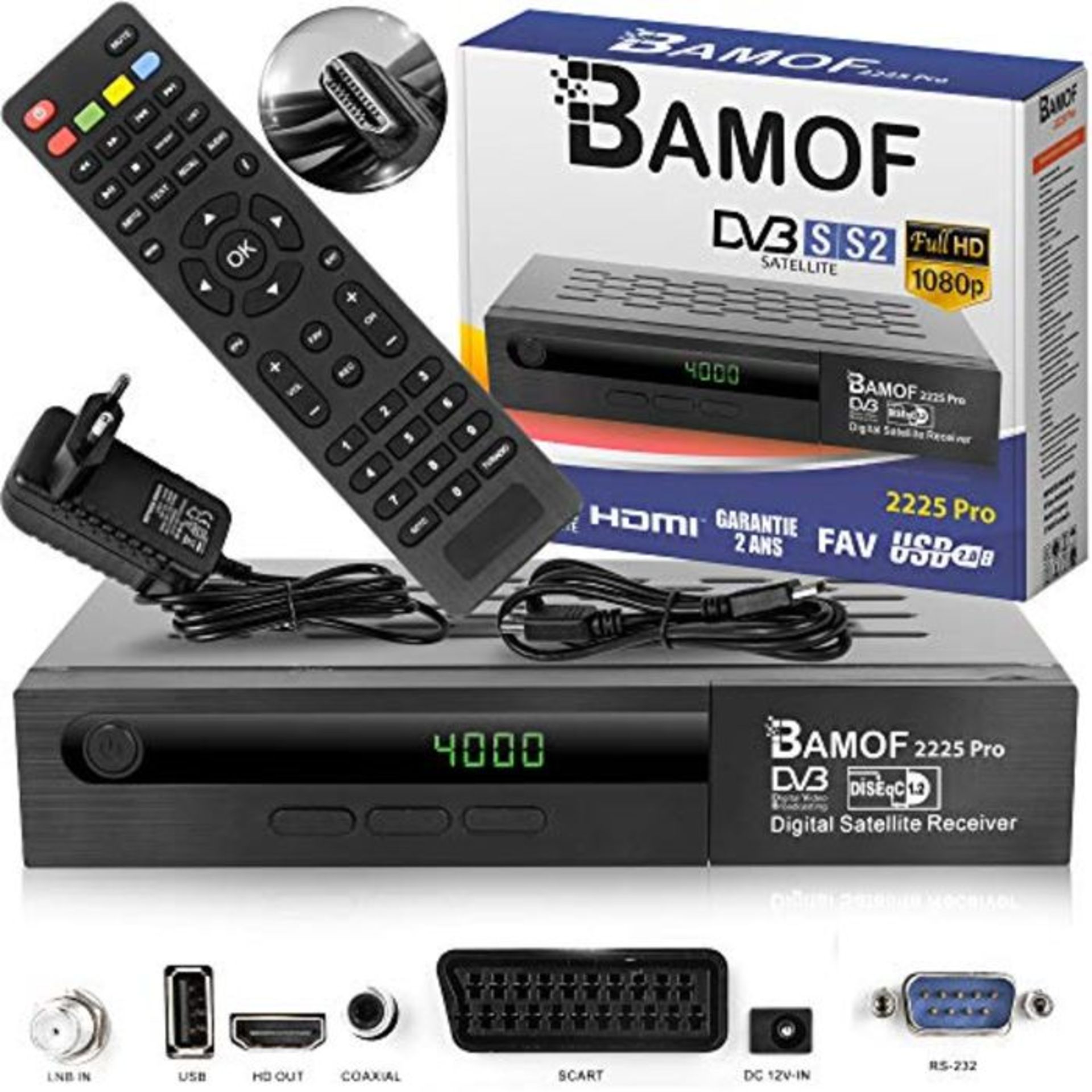 Bamof 2225 PRO Sat Receiver Digitaler Satelliten Receiver- (HDTV, DVB-S /DVB-S2, HDMI,