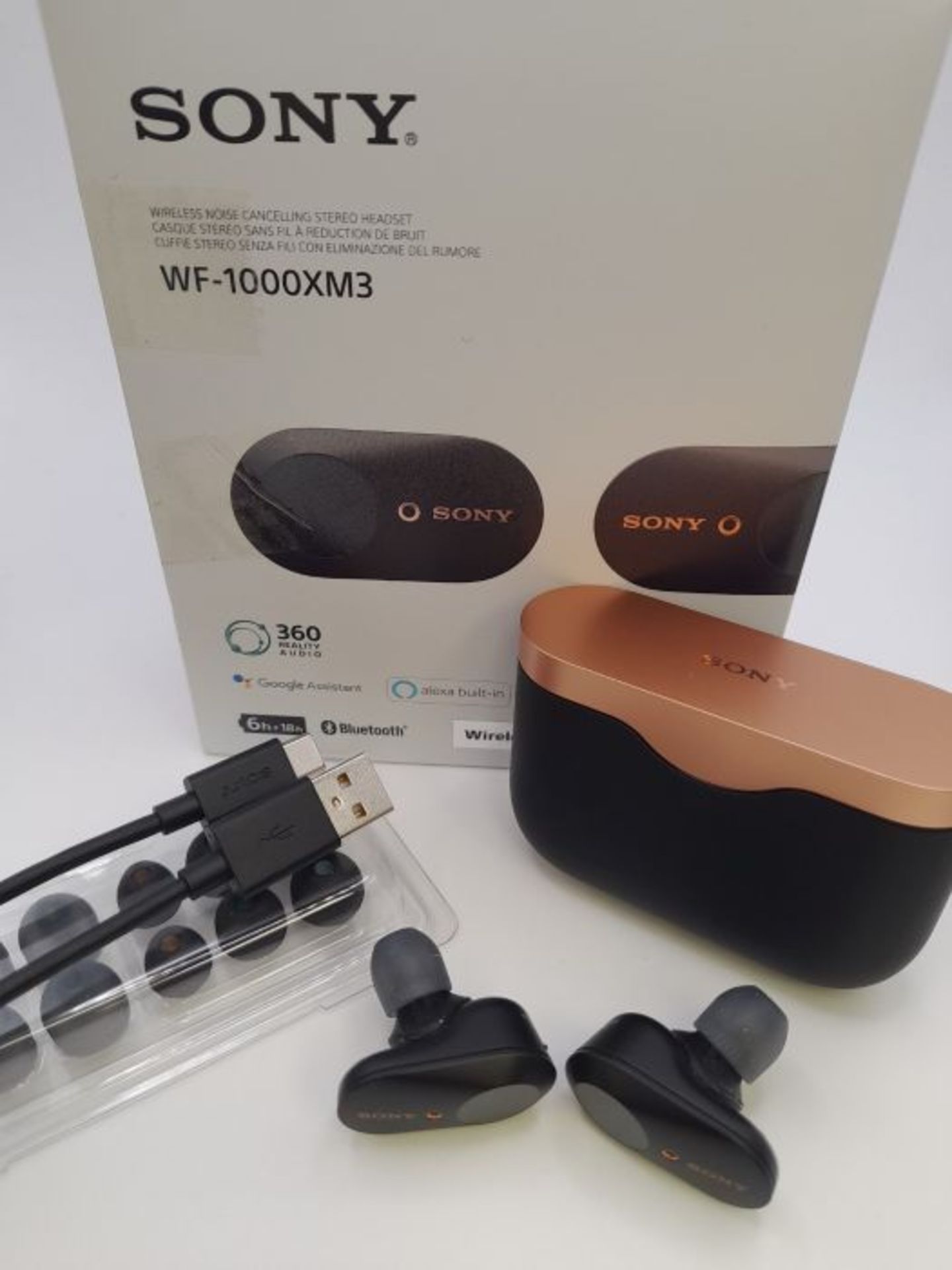 RRP £170.00 Sony WF-1000XM3 vollkommen kabellose Bluetooth KopfhÃ¶rer / Earbuds mit aktiver Ger? - Image 3 of 3