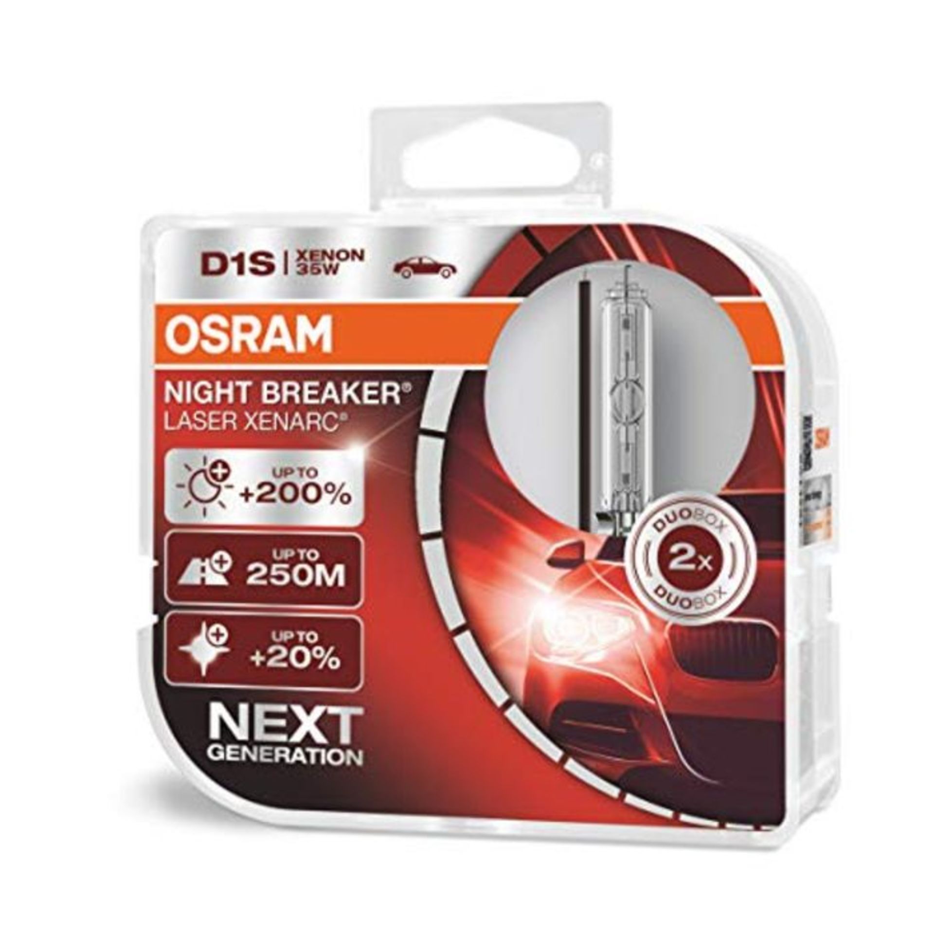 RRP £115.00 OSRAM XENARC NIGHT BREAKER LASER D1S, +200% more brightness, HID xenon bulb, discharge