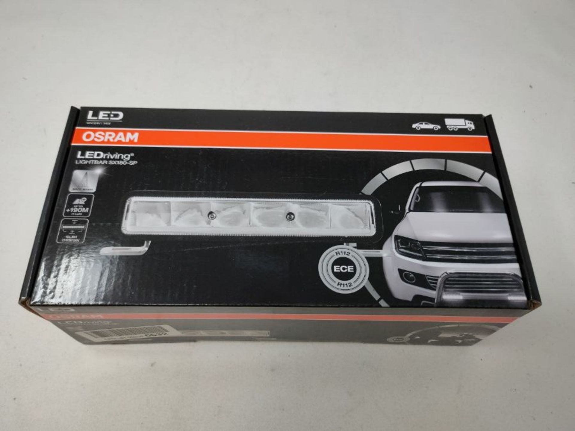 RRP £74.00 Osram LIGHTBAR SX180-SP, LED Zusatzscheinwerfer fÃ¼r Fernlicht, Spot, 1300 Lumen, Li - Image 2 of 3