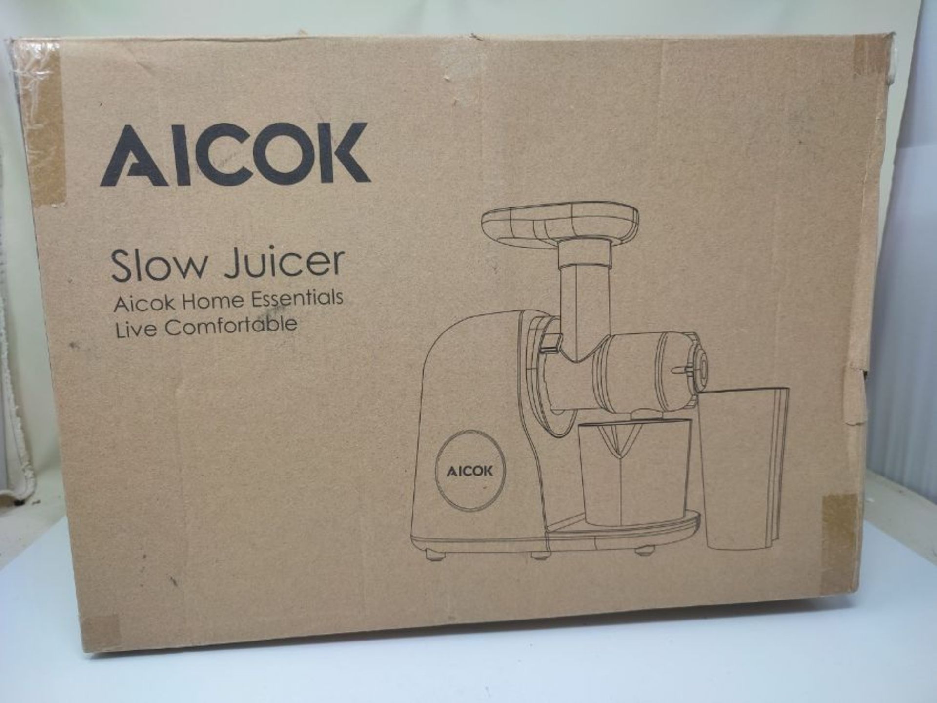 RRP £76.00 [CRACKED] Juice Extractor, 2 Filters, Aicok Slow Juicer Cold Press Machine with Quiet