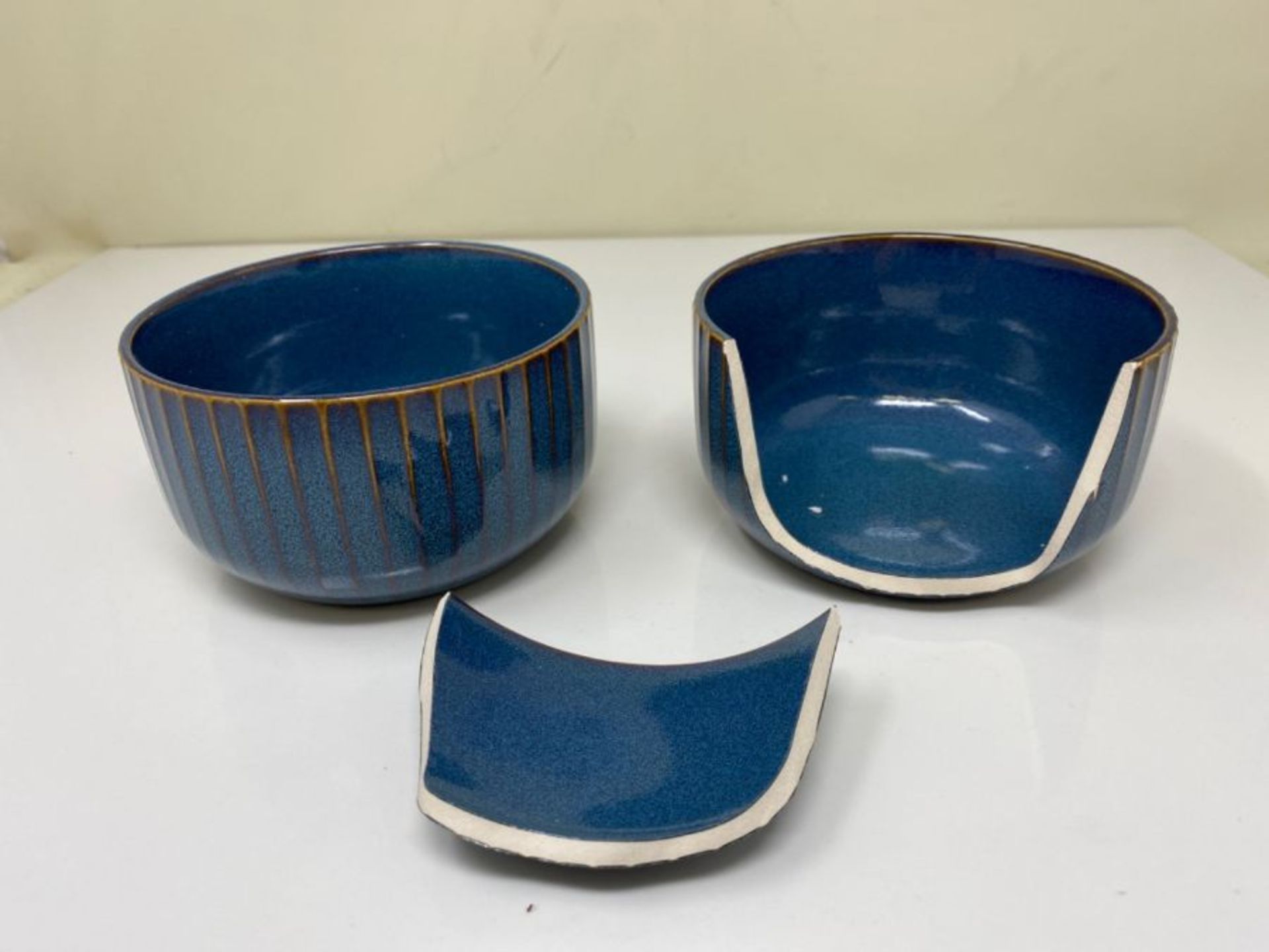 Porcelain Bowls, 18oz Blue Cereal Bowls, Rice Bowls, Salad Bowls, Dishwasher, Microwav - Image 2 of 2