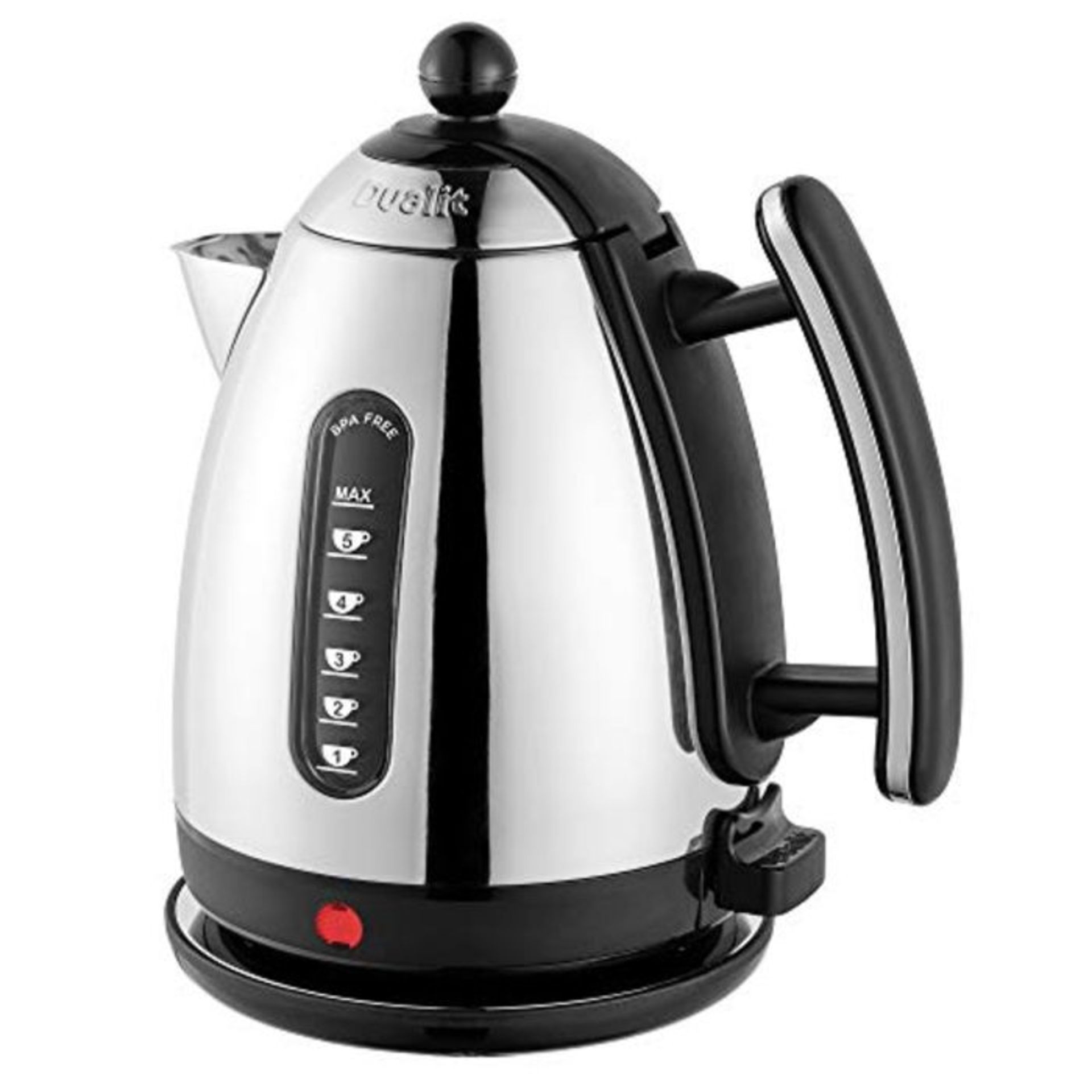 RRP £76.00 Dualit Lite Kettle - 1.5L Jug Kettle - Polished with Black Trim, High Gloss Finish - F