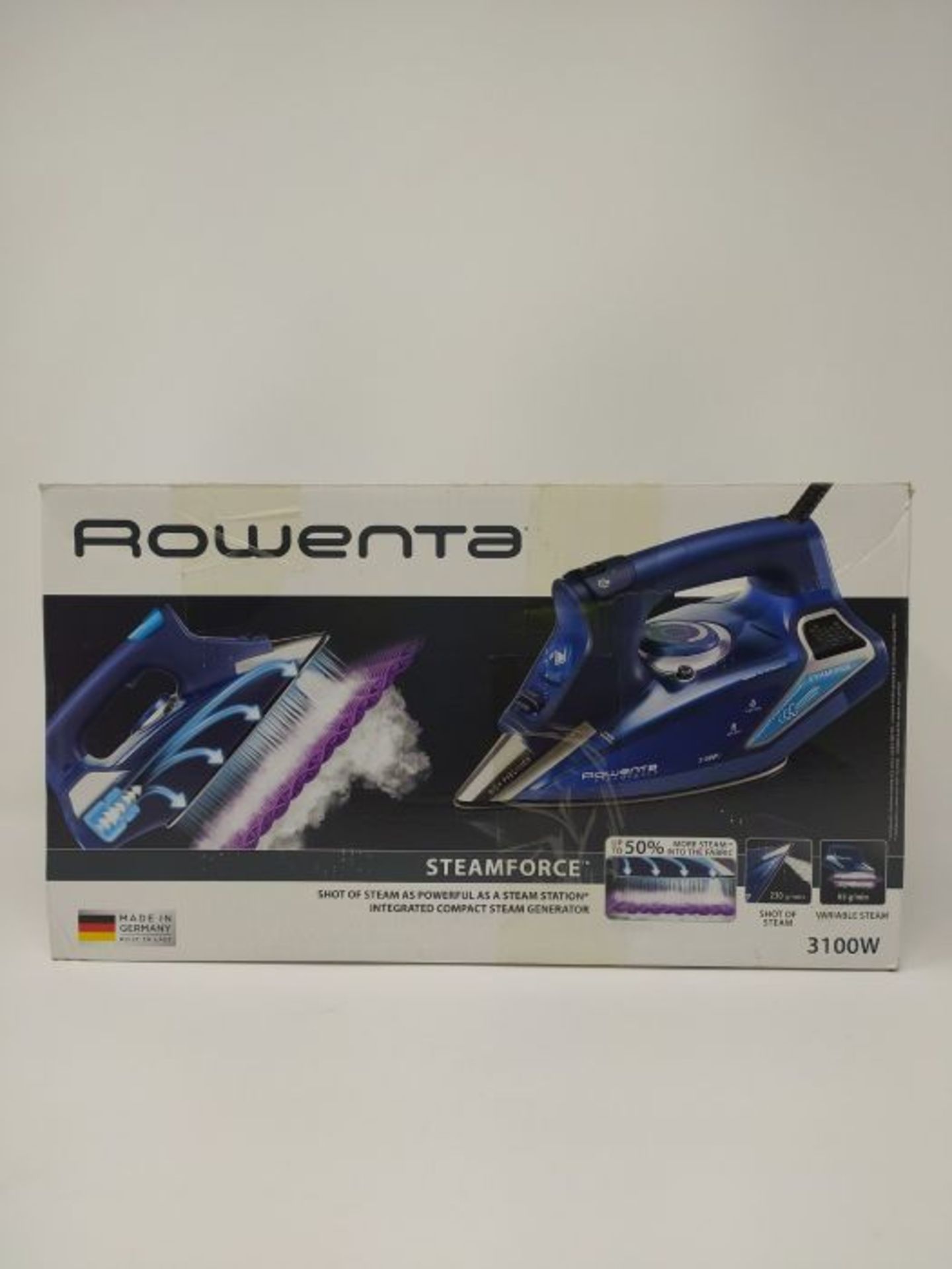 RRP £92.00 Rowenta DW 9240 Steam 3100W Stainless steel Blue - irons - Image 2 of 3