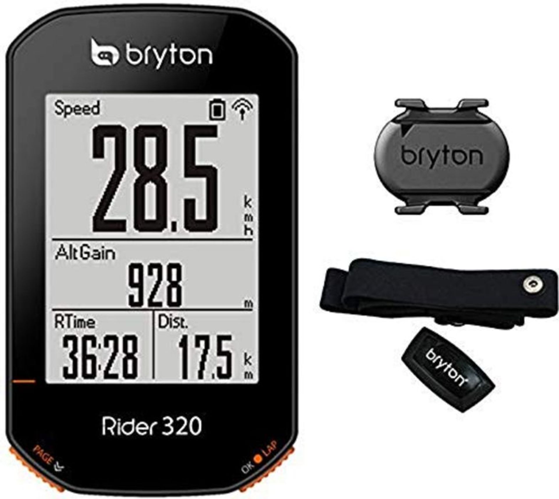 RRP £124.00 BRYTON RIDER 320T GPS CYCLE COMPUTER BUNDLE WITH CADENCE & HEART RATE