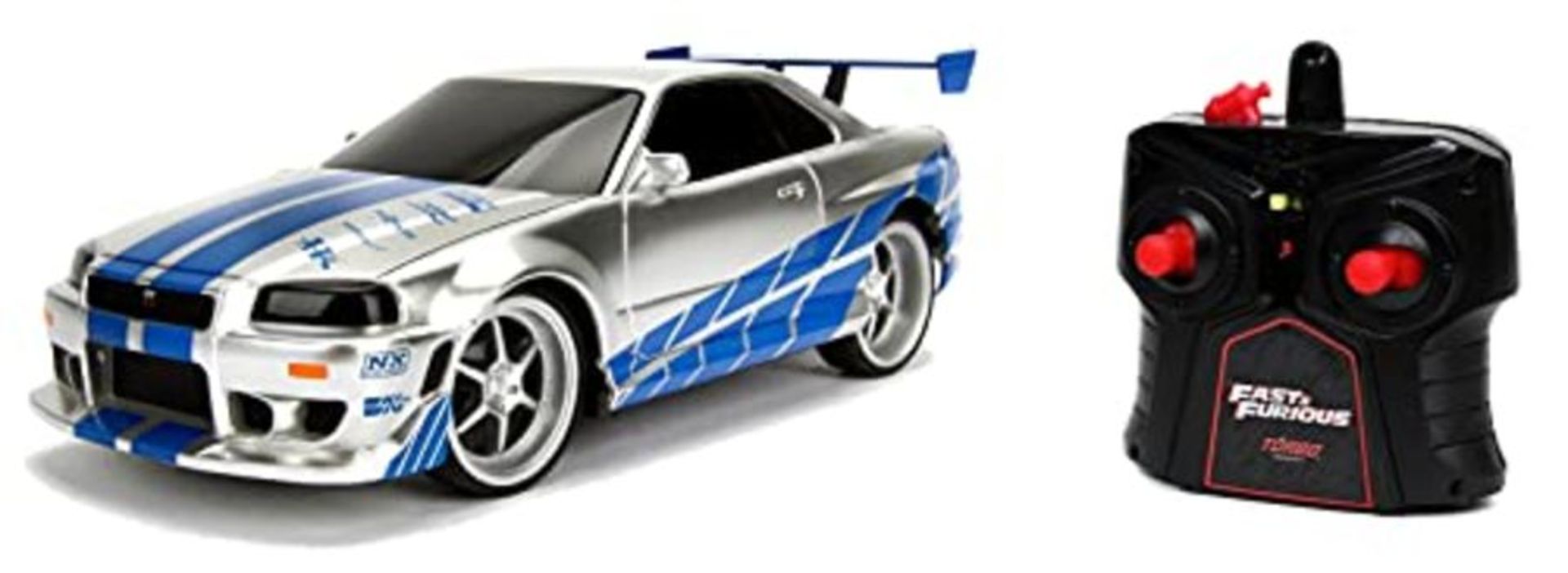 Jada Toys Fast & Furious RC Nissan Skyline GTR, R34, Turbofunktion, RC Auto, Ferngeste