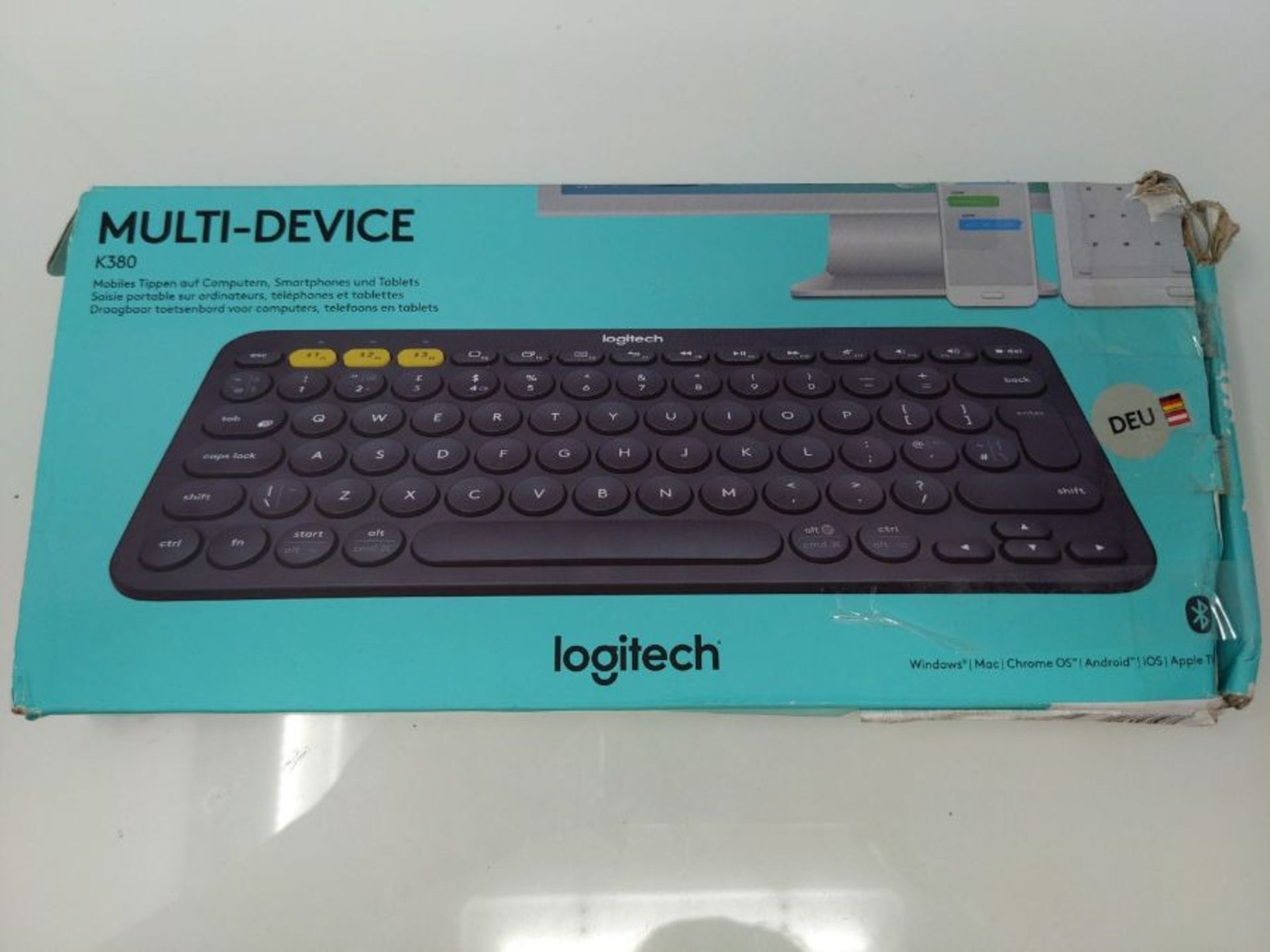 Logitech K380 Wireless Multi-Device Keyboard, QWERTZ German Layout - Black - Image 2 of 3