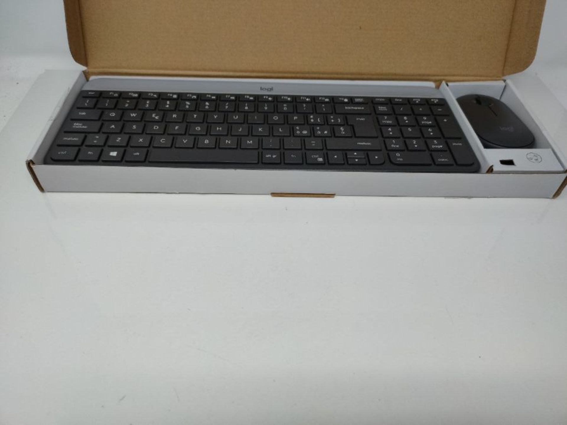 Logitech MK470 Slim Wireless Keyboard & Mouse Combo, QWERTZ German Layout - Black - Image 3 of 3