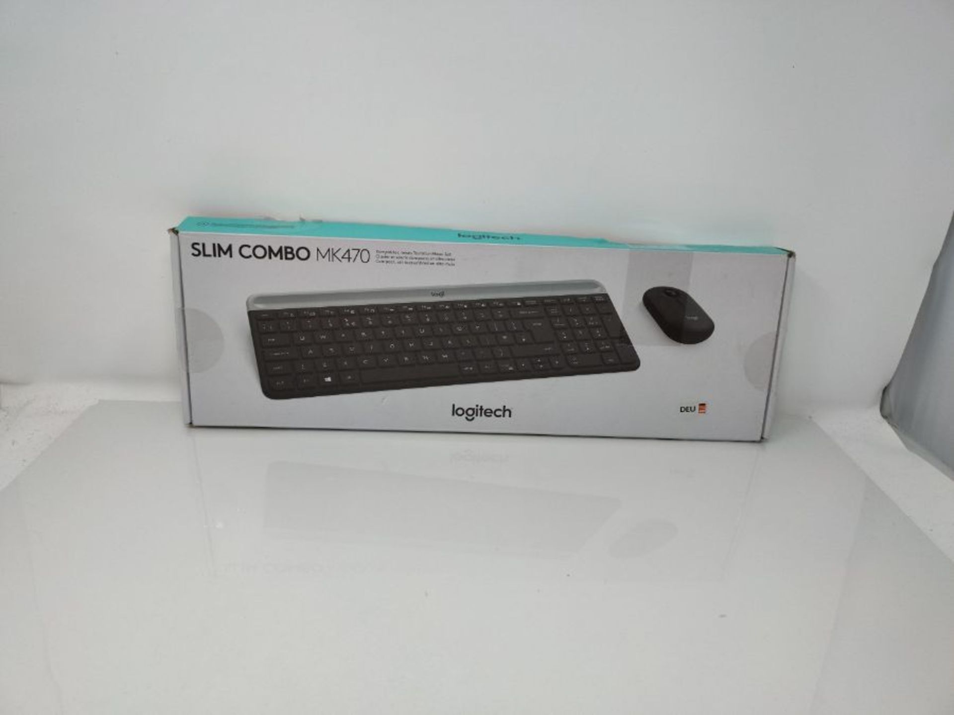 Logitech MK470 Slim Wireless Keyboard & Mouse Combo, QWERTZ German Layout - Black - Image 2 of 3