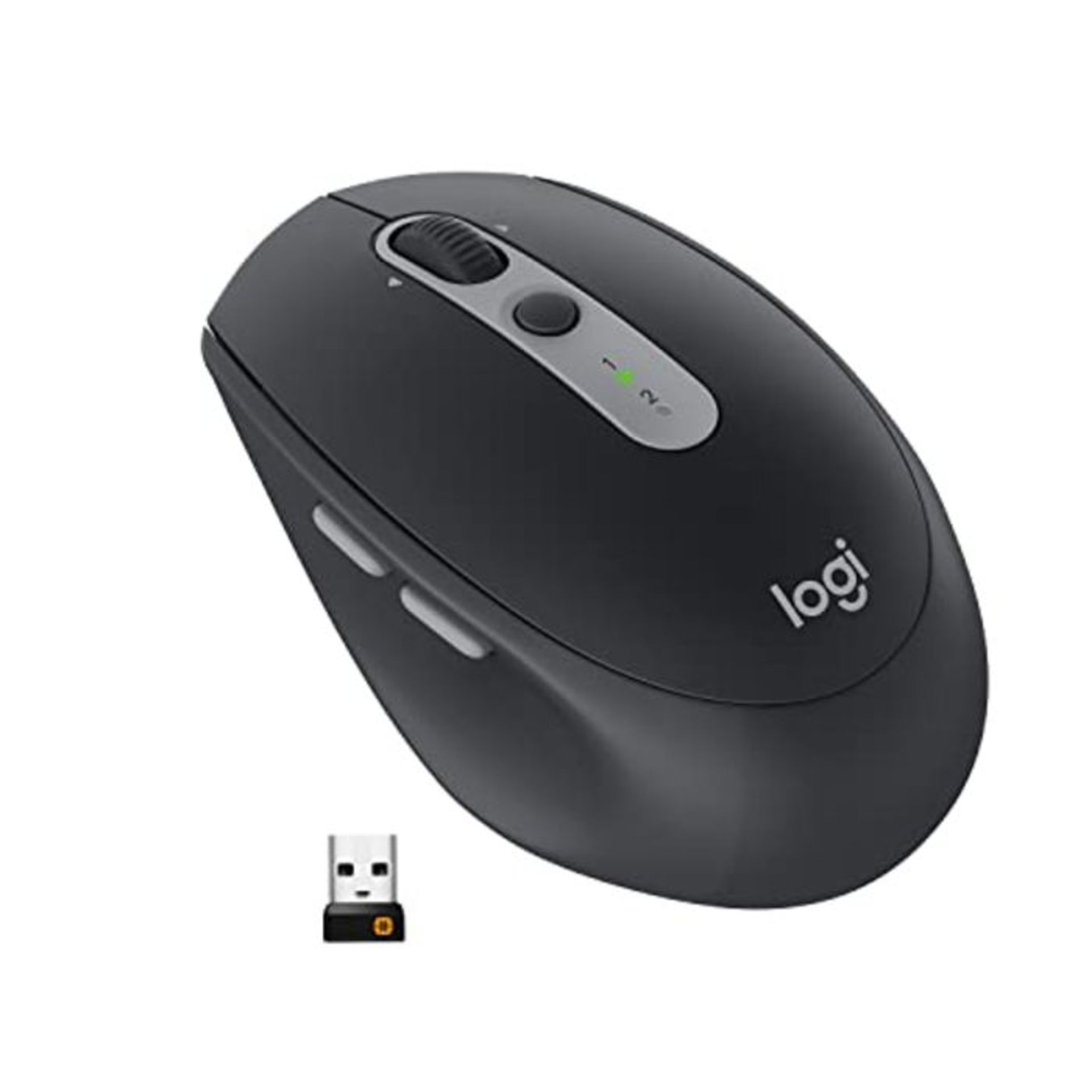 Logitech M590 Multi-Device Silent Wireless Mouse, Bluetooth, 2.4GHz USB Unifying Recei