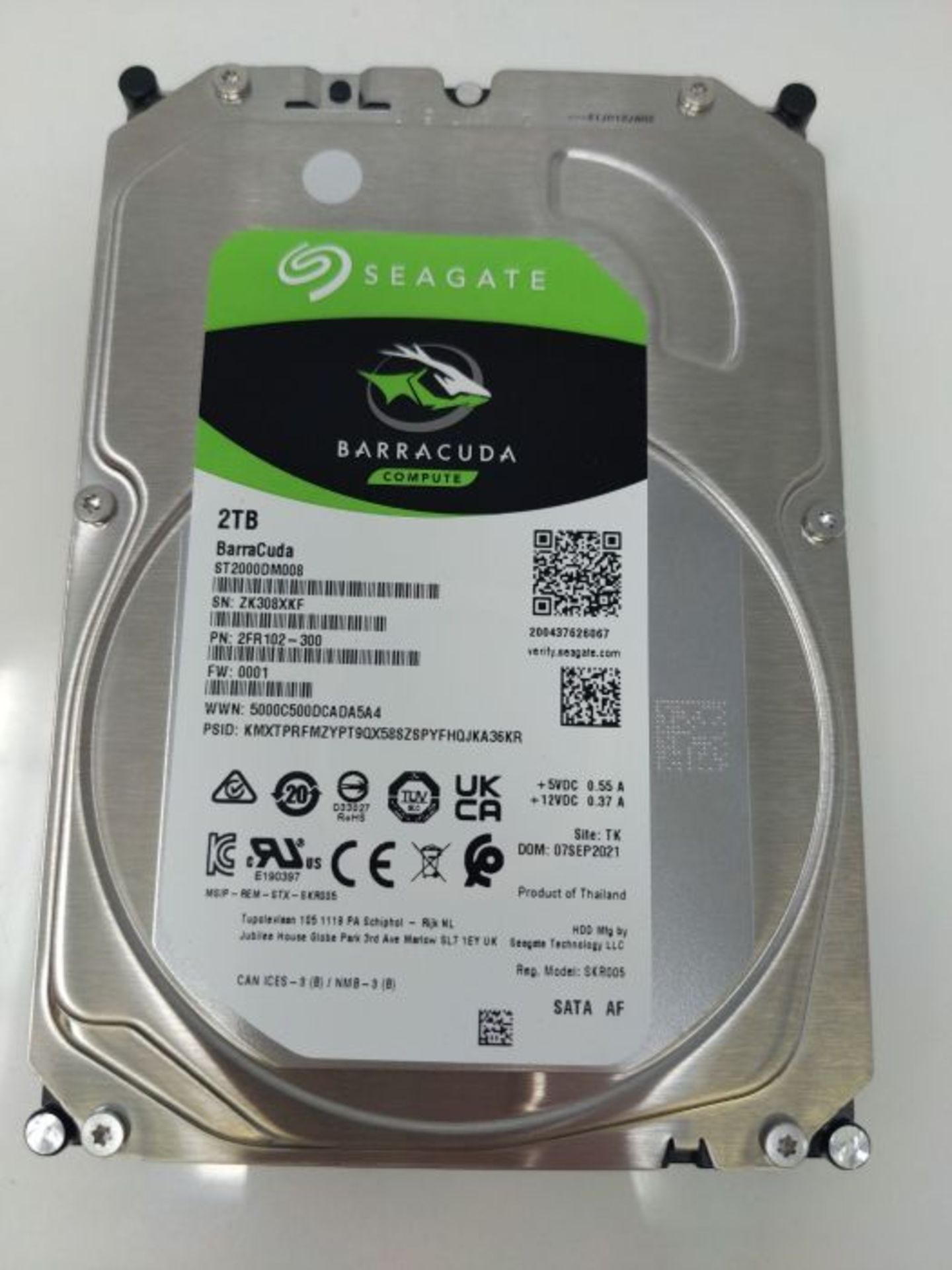 RRP £62.00 Seagate BarraCuda 2TB Internal Hard Drive HDD - 3.5 Inch SATA 6Gb/s 7200 RPM 256MB Cac - Image 2 of 3