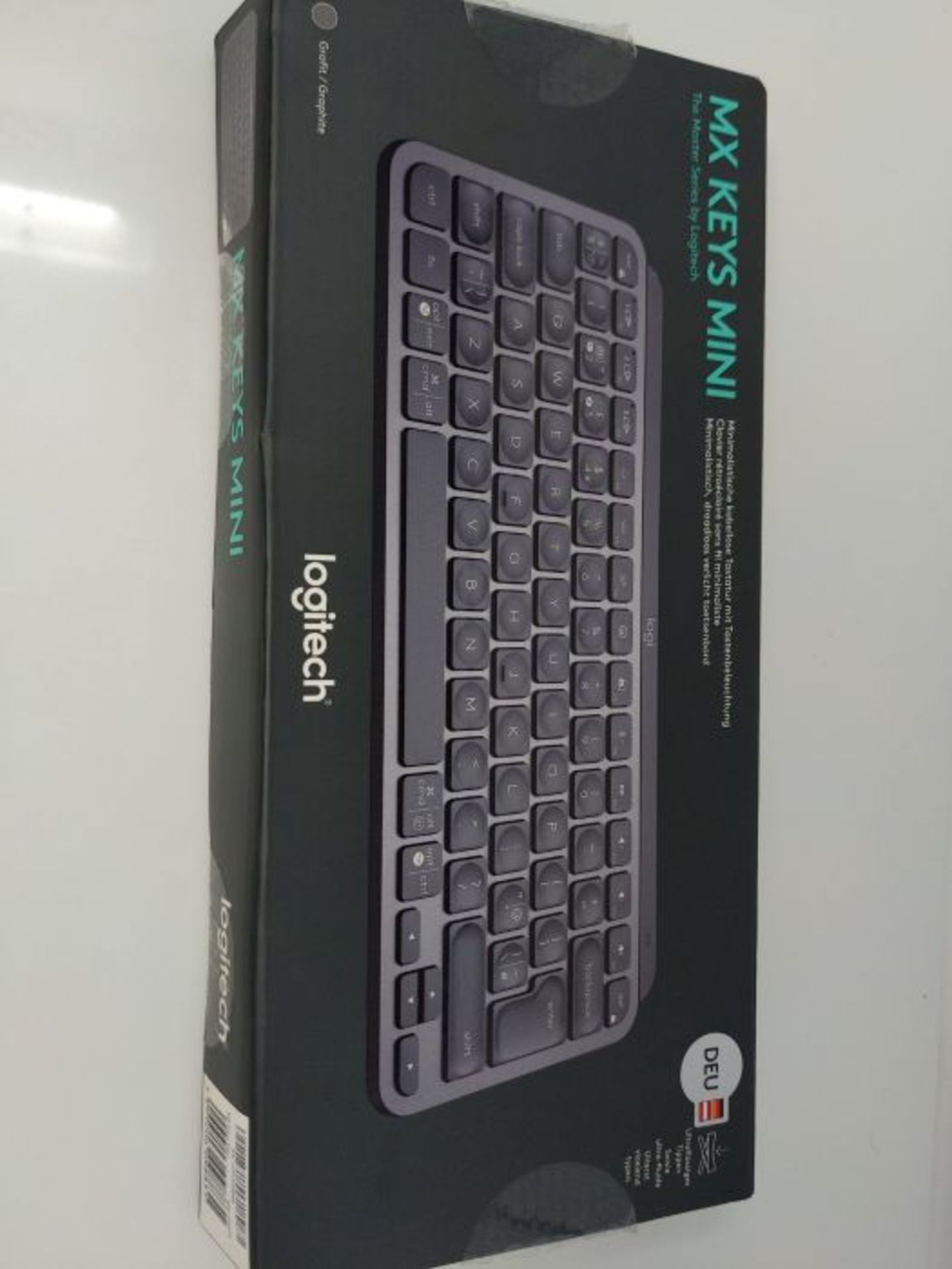 RRP £85.00 Logitech MX Keys Mini Kabellose Tastatur, Kompakt, Bluetooth, Hintergrundbeleuchtung, - Image 2 of 3