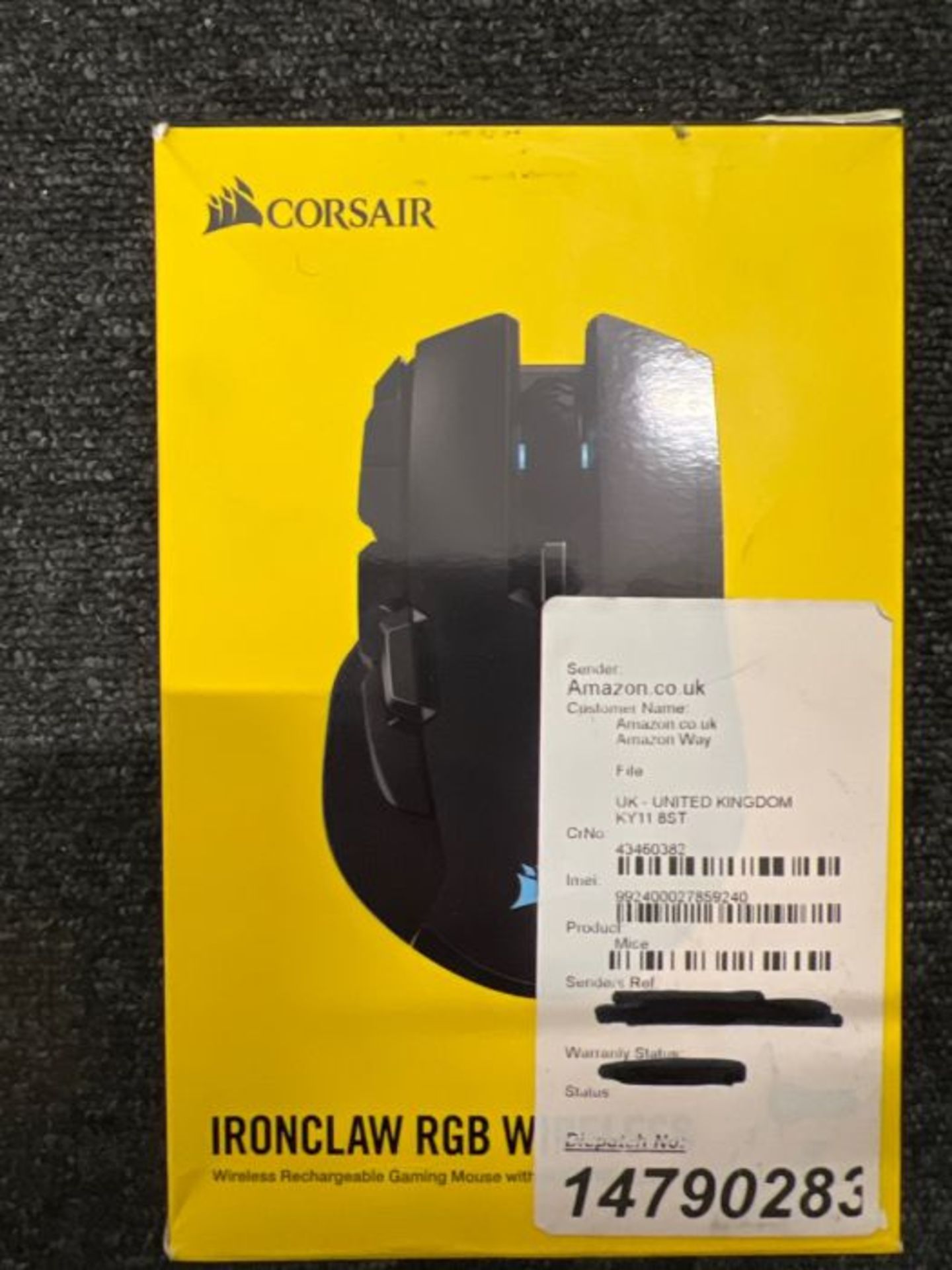 RRP £64.00 Corsair Ironclaw Wireless RGB, Rechargeable Wireless Optical Gaming Mouse with Slipstr - Image 2 of 3