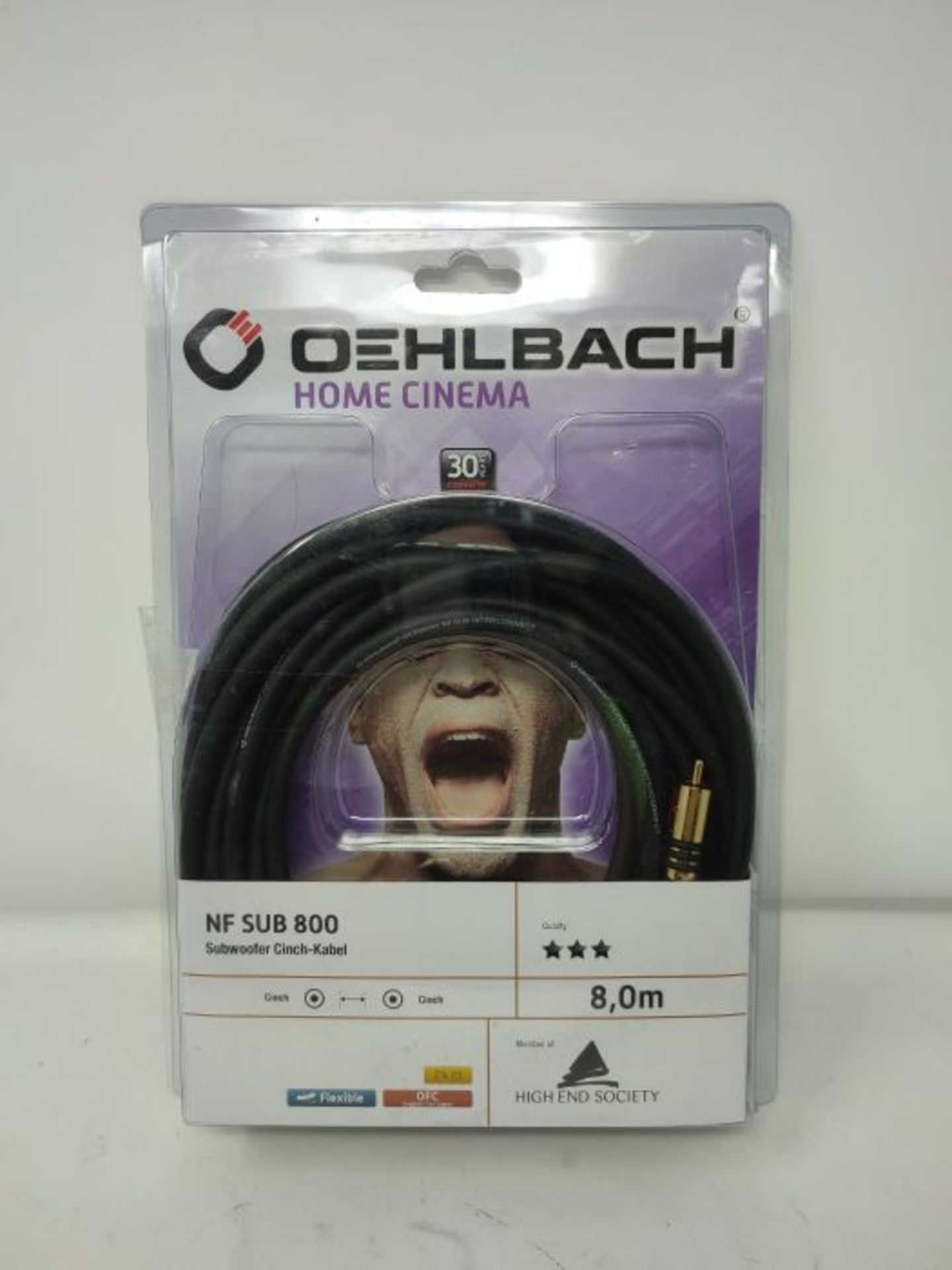 Oehlbach NF - sub-woofer cable 8 m Black - Image 2 of 3