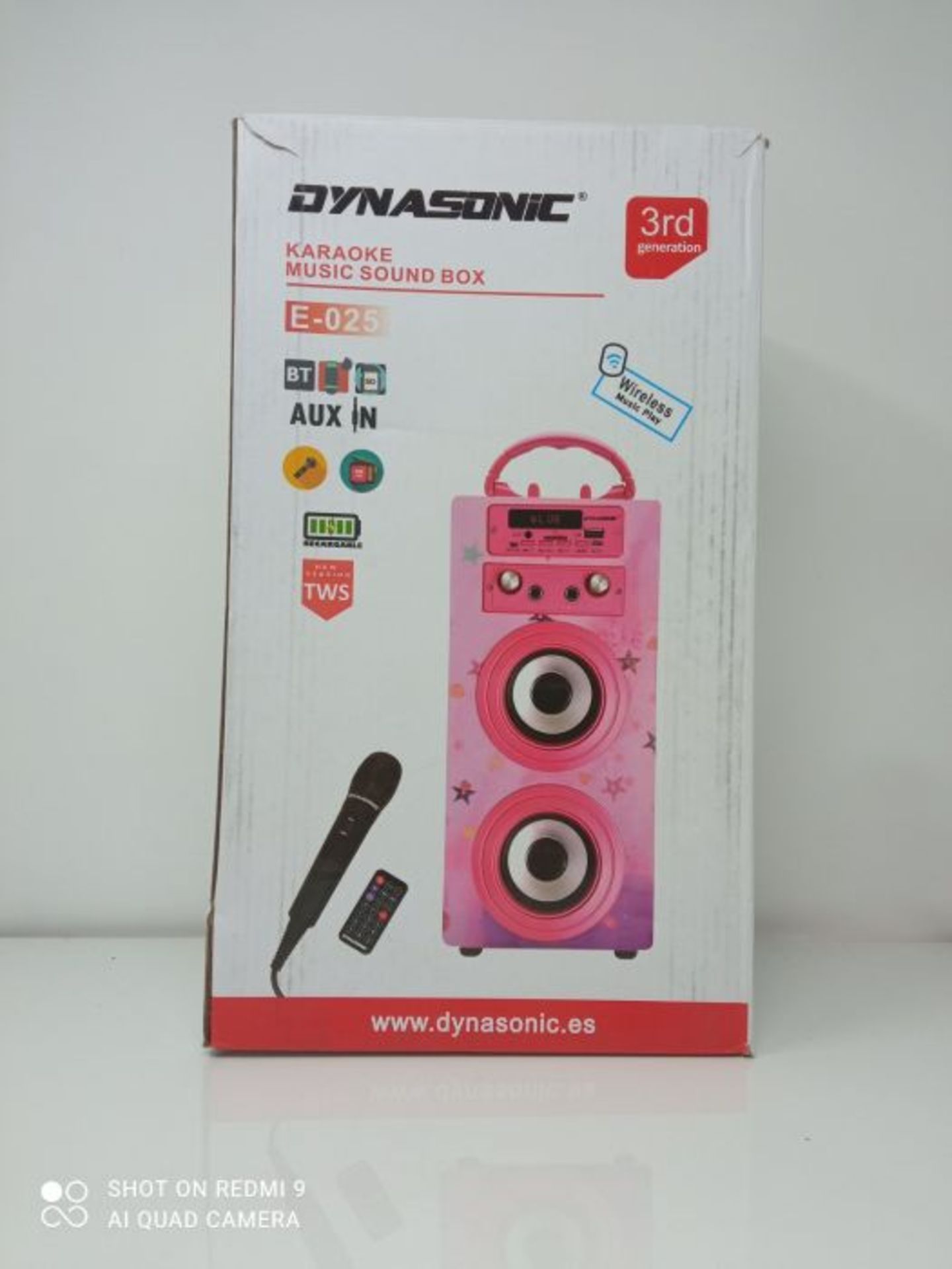 DYNASONIC - Cassa Bluetooth portatile (3a generazione) con modalitÃ  karaoke e micro - Image 2 of 3