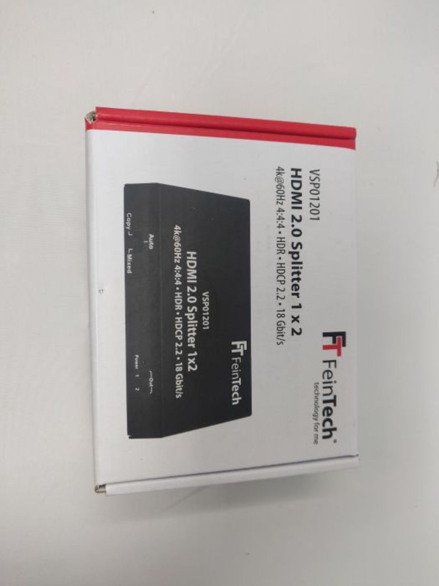 FeinTech VSP01201 HDMI 2.0 Splitter 1 auf 2 Verteiler Ultra-HD 4K@60Hz YUV 4:4:4 HDR H - Image 2 of 3