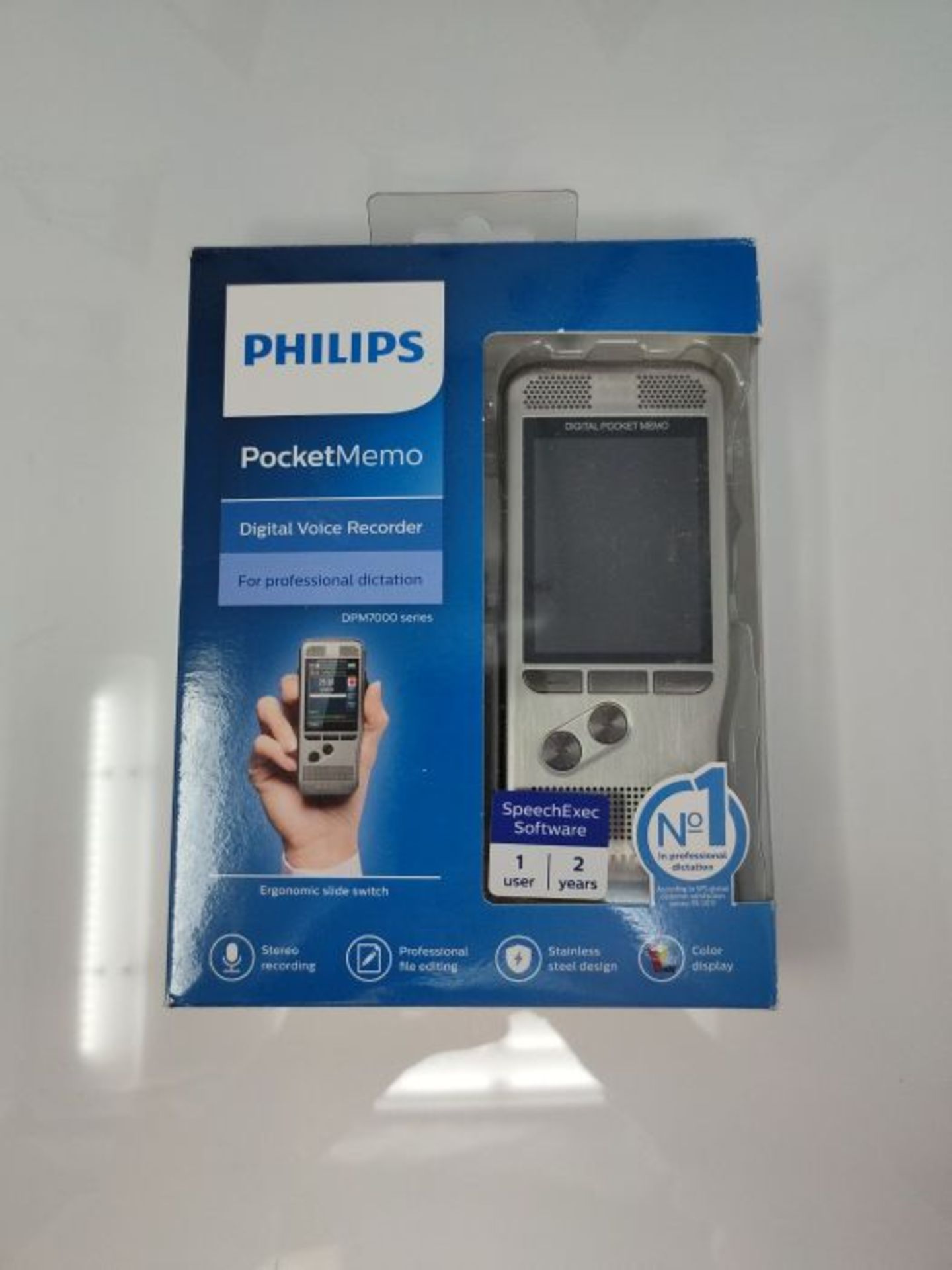 RRP £333.00 Philips PocketMemo Recorder SpeechExec DPM7200/02 Slide Switch Professional Dual Micro - Image 2 of 3