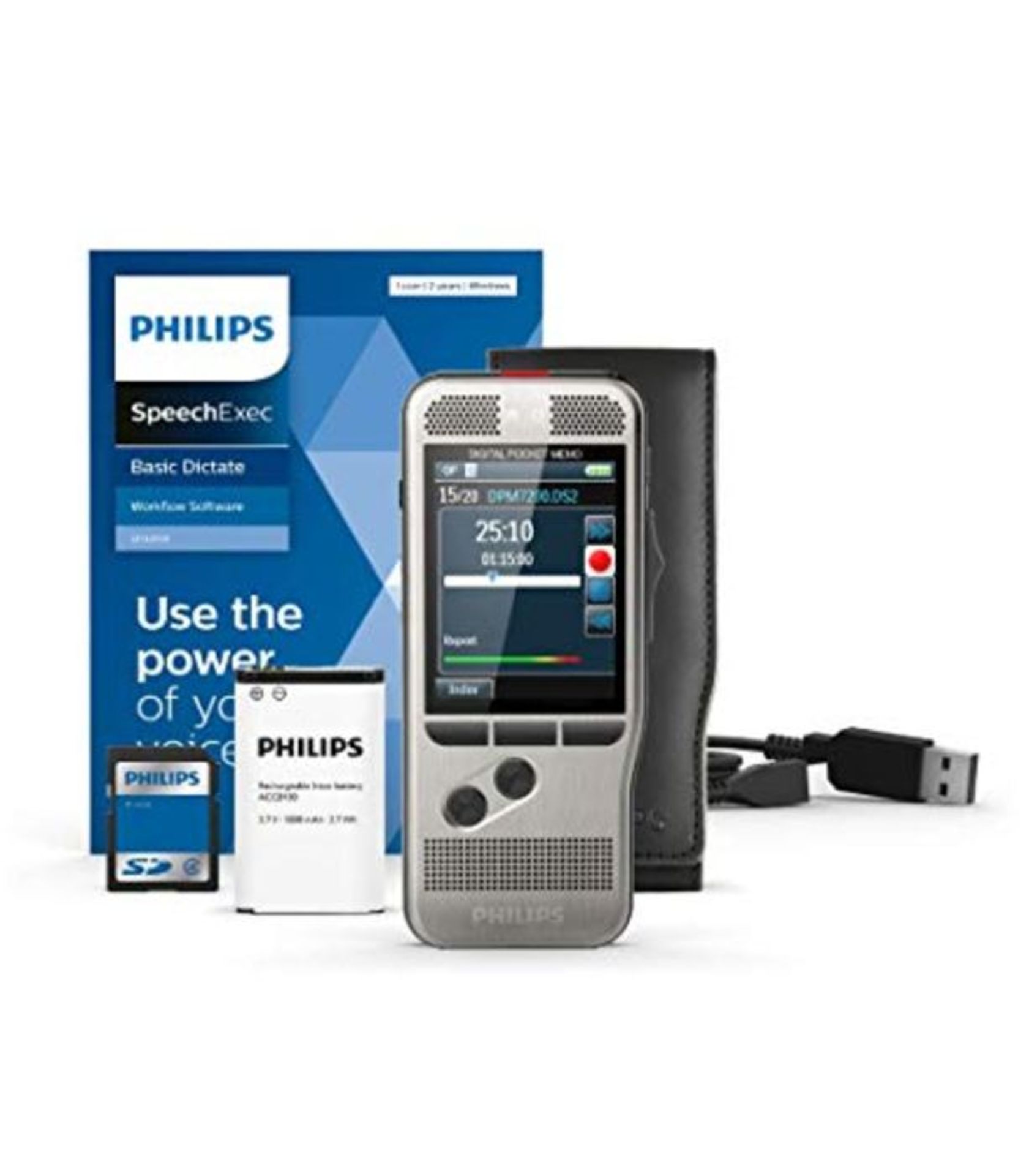 RRP £333.00 Philips PocketMemo Recorder SpeechExec DPM7200/02 Slide Switch Professional Dual Micro