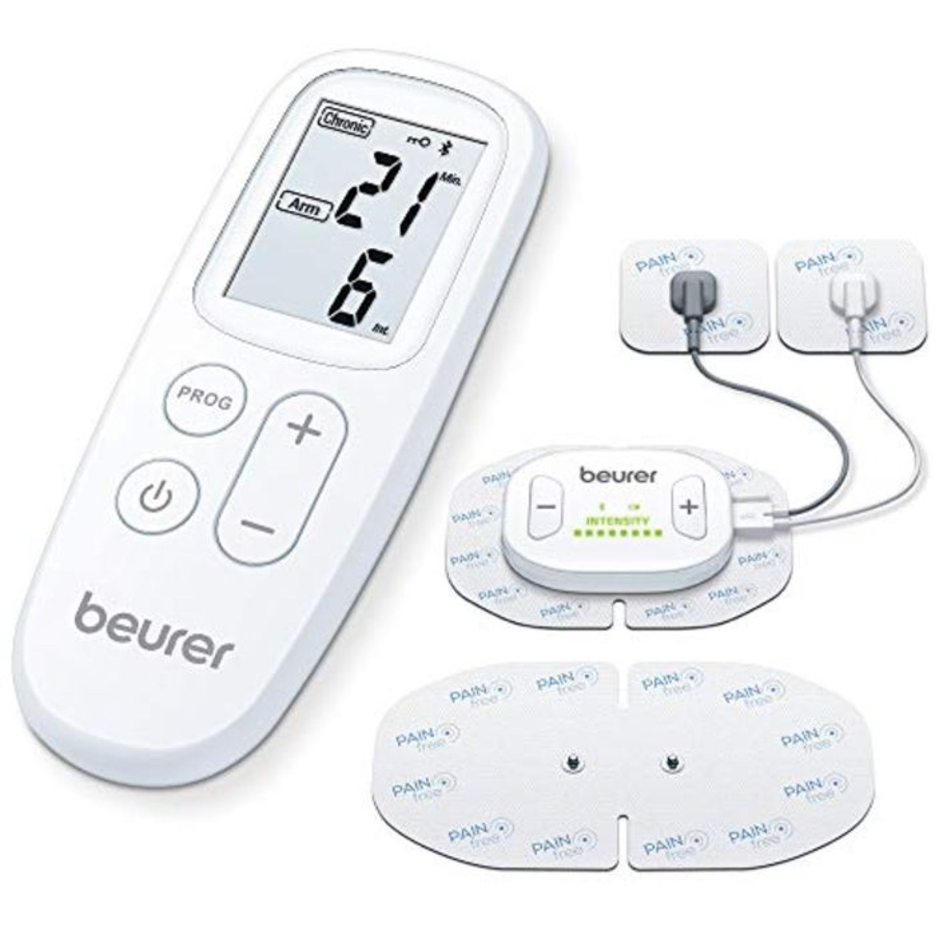 RRP £88.00 Beurer EM70 Wireless Digital TENS & EMS Device, Drug-Free Pain Relief And Muscle Rehab
