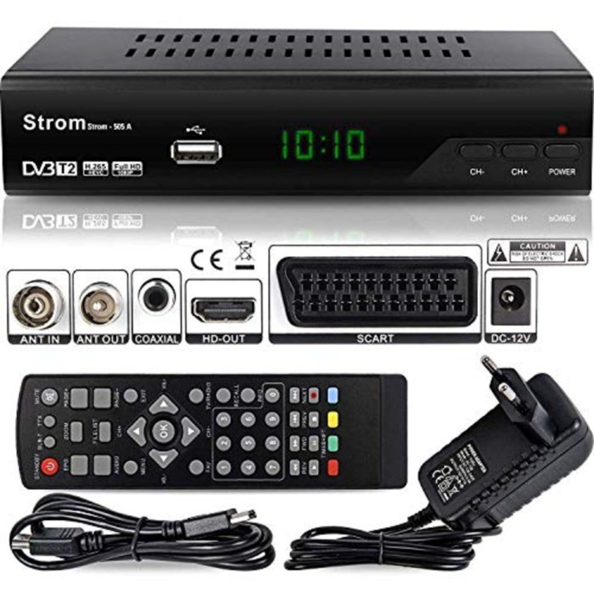 Strom-505 H.265 HEVC Receiver HD-DVB-T2 HDMI Full HD PVR USB Mediaplayer