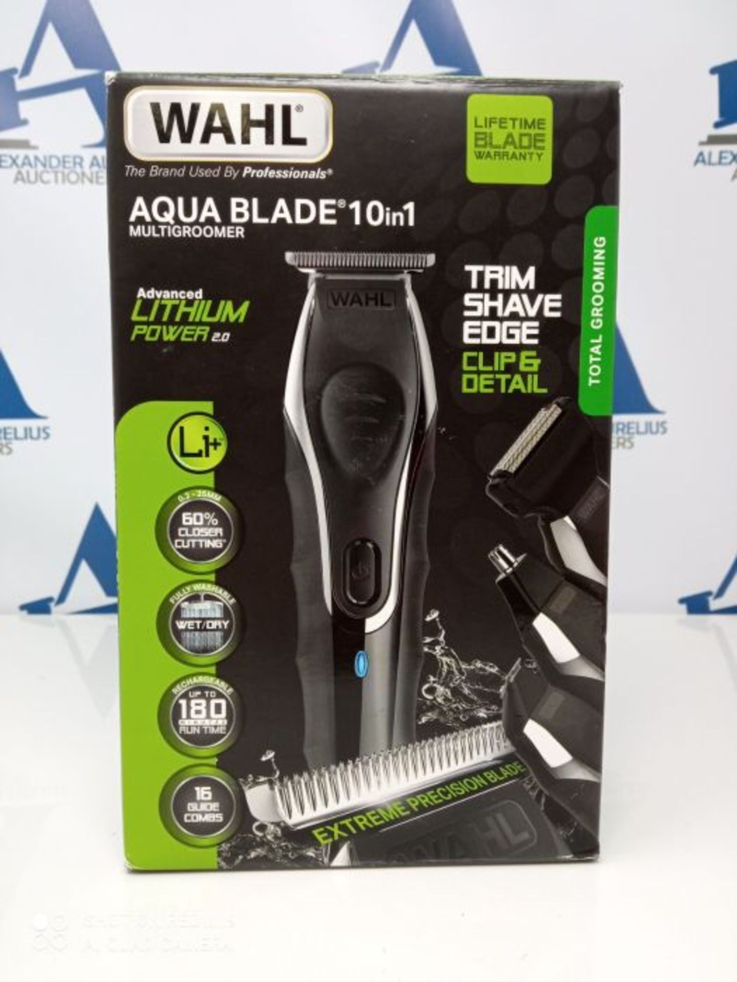 RRP £93.00 Wahl Beard Trimmer Aqua Blade 10-in-1 Hair Trimmer with Beard Oil 30 ml, Stubble Trimm - Image 2 of 3