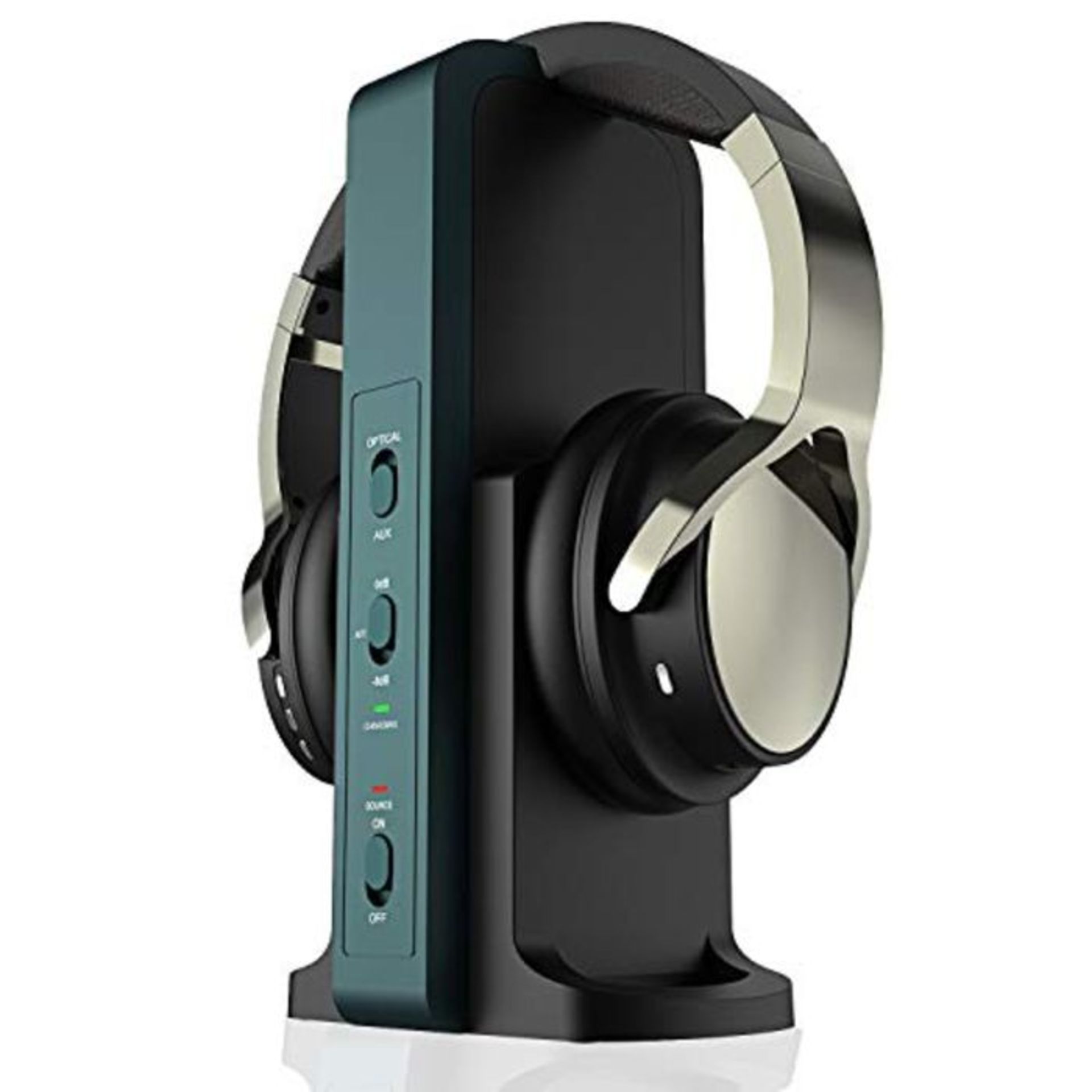 RRP £99.00 Wireless Headphones for TV Watching with 2.4G Digital RF Transmitter Charging Dock, Hi