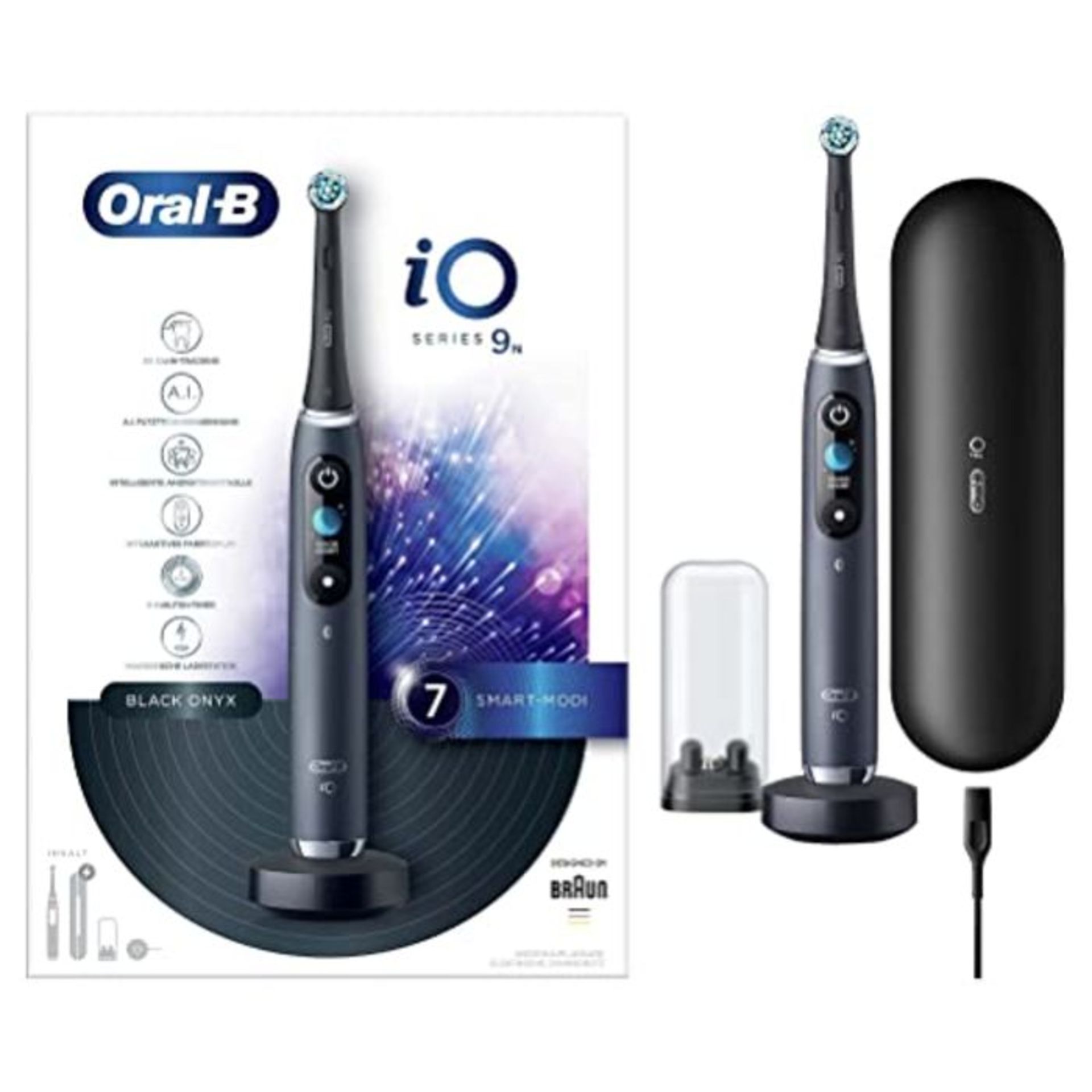 RRP £230.00 Braun Oral-B 4210201303015 iO 9 Electric Toothbrush with Magnetic Technology, Soft Mic