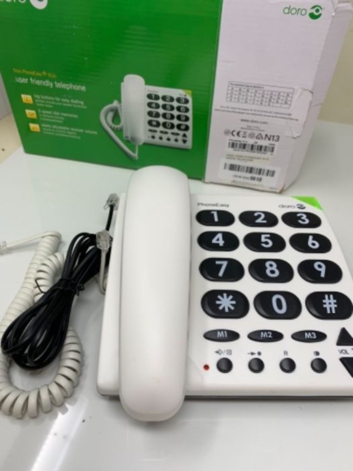 Doro PhoneEasy 311c Big Button Corded Telephone for Seniors (White) - Image 3 of 3