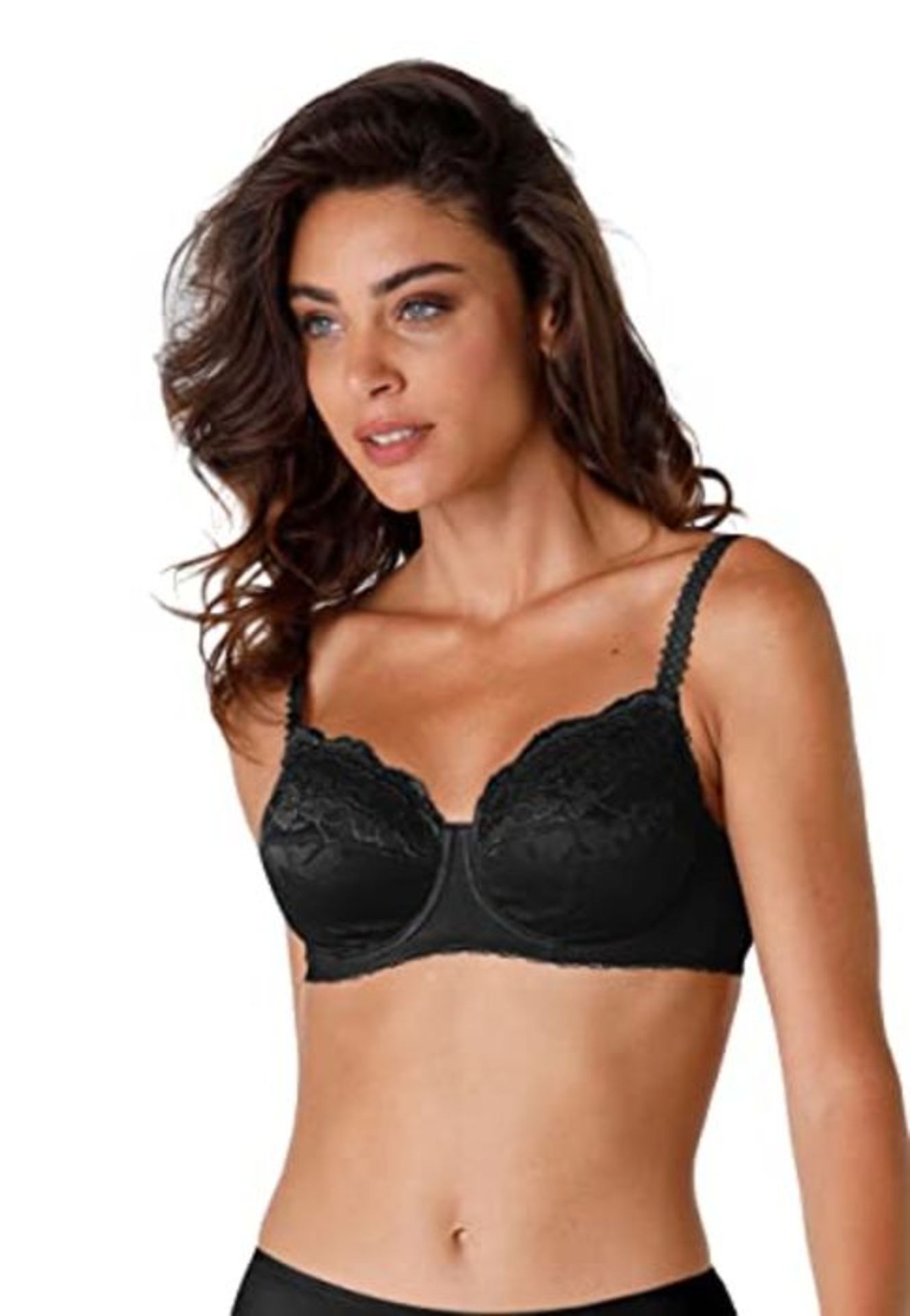 Lovable Exuberance Donna Reggiseno con Ferretto in Pizzo, Nero, 3-C/34 C