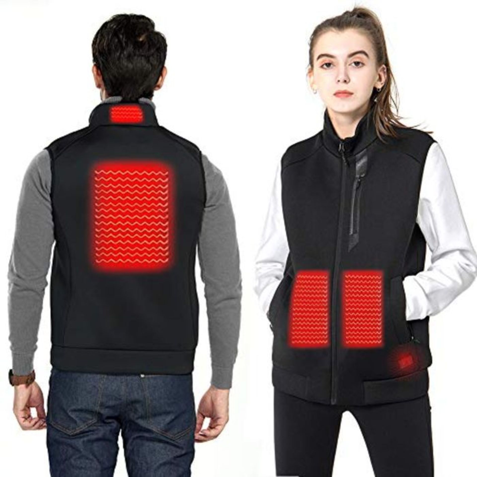 DEKINMAX Heated Vest Heating Jacket Electric USB Winter Thermal Vest Warm Gilet Men an