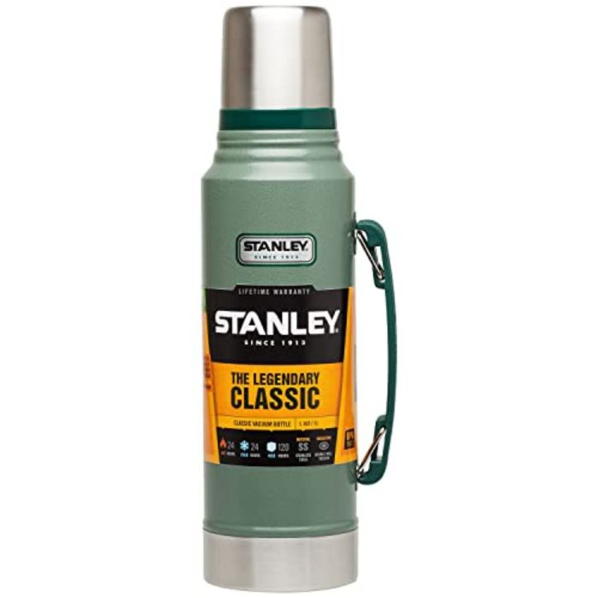 Stanley Classic Legendary Bottle 1L Hammertone Green - Edelstahl Thermosflasche - BPA-